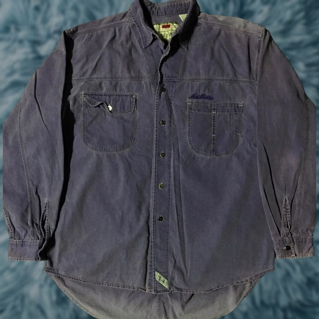 Levi's VINTAGE Levi's Button-Up Shirt L Purple 90s Western Cowboy Biker Grunge Trucker Skate Mens Shirt Size US L / EU 52-54 / 3 - 1 Thumbnail