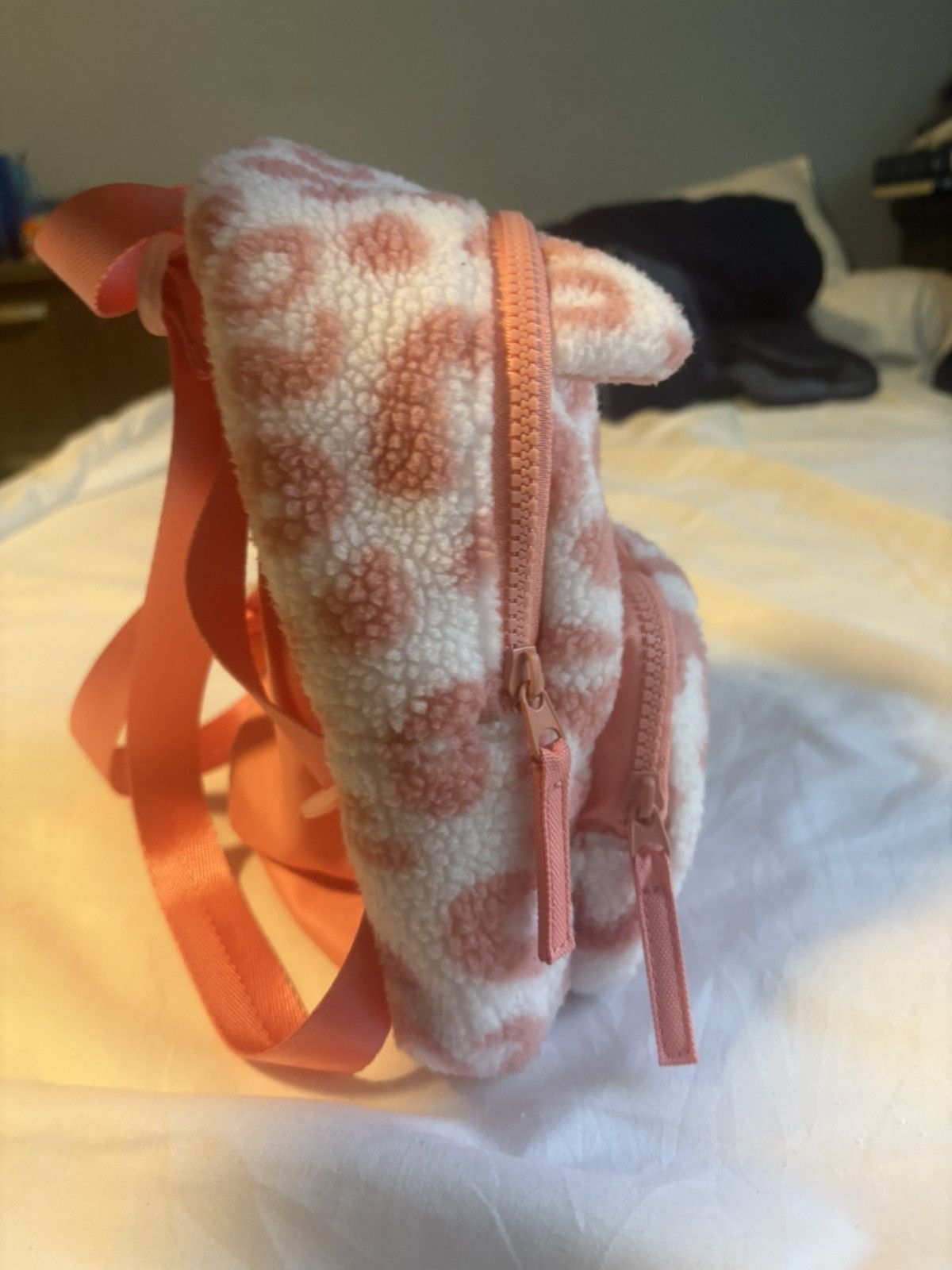 Other Animal Print Backpack with Ears Fleece AdjustableStrap Small Size ONE SIZE - 7 Thumbnail