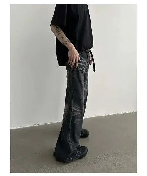 Jean washed faded flared grunge baggy yuppie jeans Size US 30 / EU 46 - 2 Thumbnail