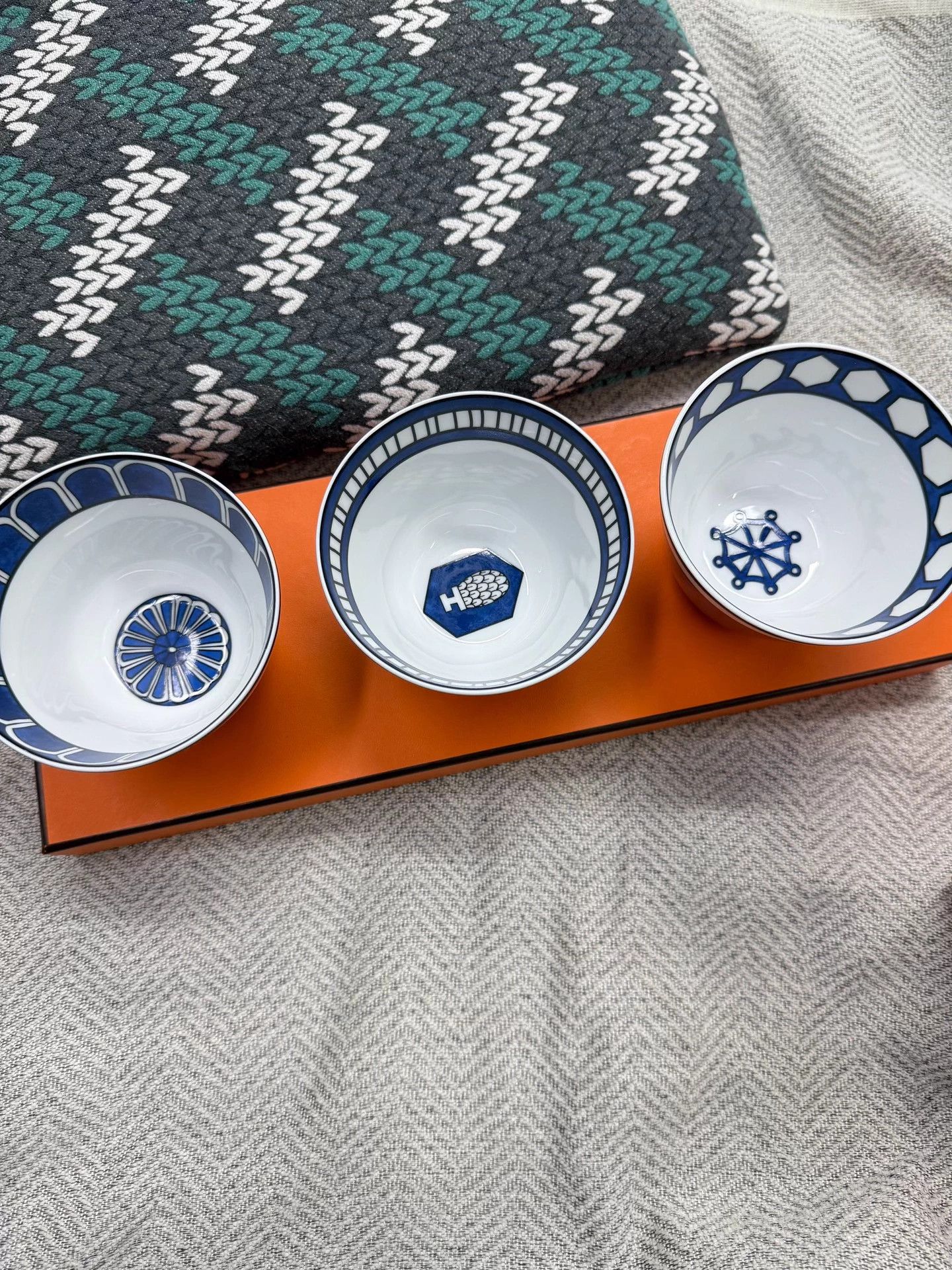 Hermes Hermes Exotic Blue 3pc bowl set new with box Size ONE SIZE - 2 Thumbnail