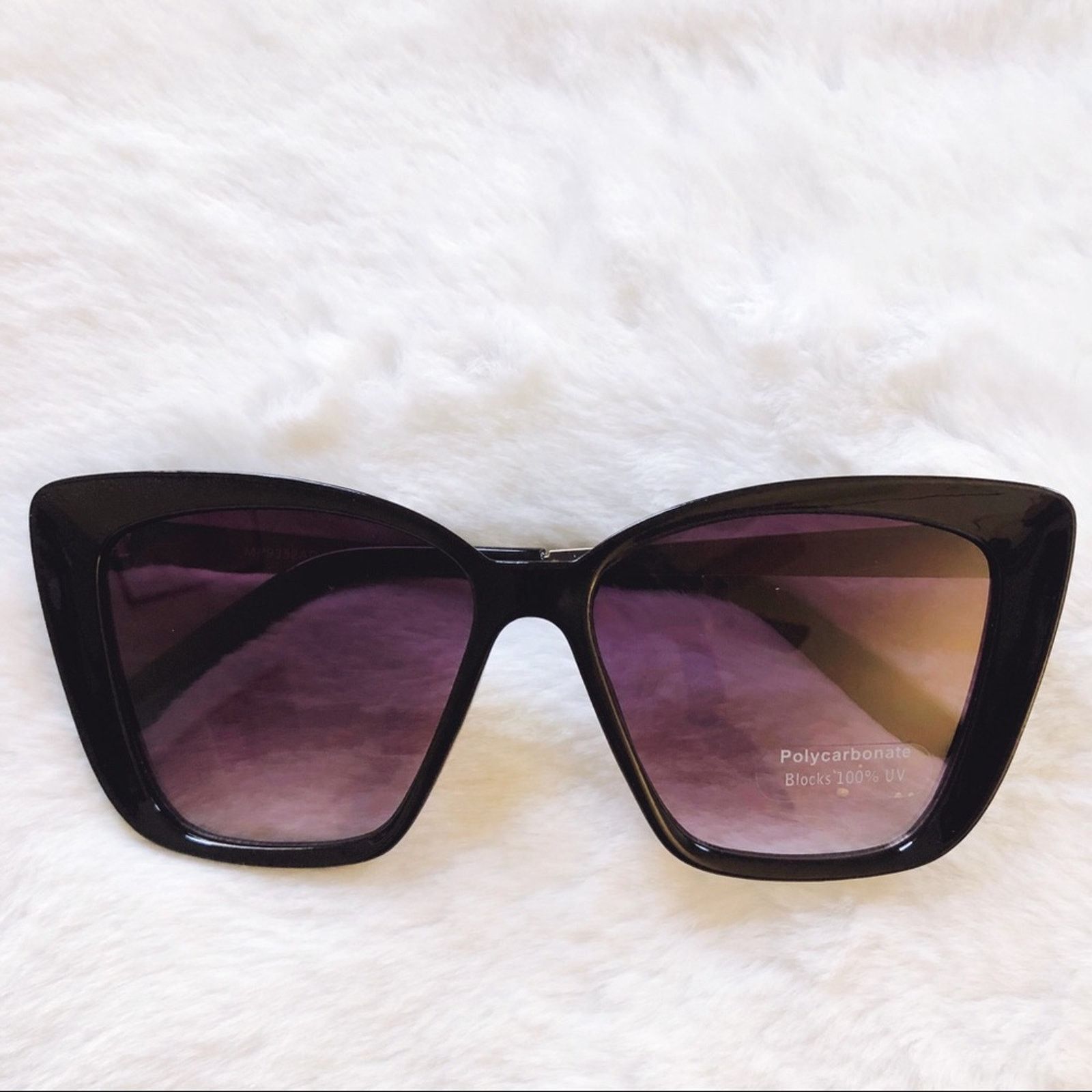 Other Hannah Black Oversized Cat Eye Sunglasses Size ONE SIZE - 3 Thumbnail