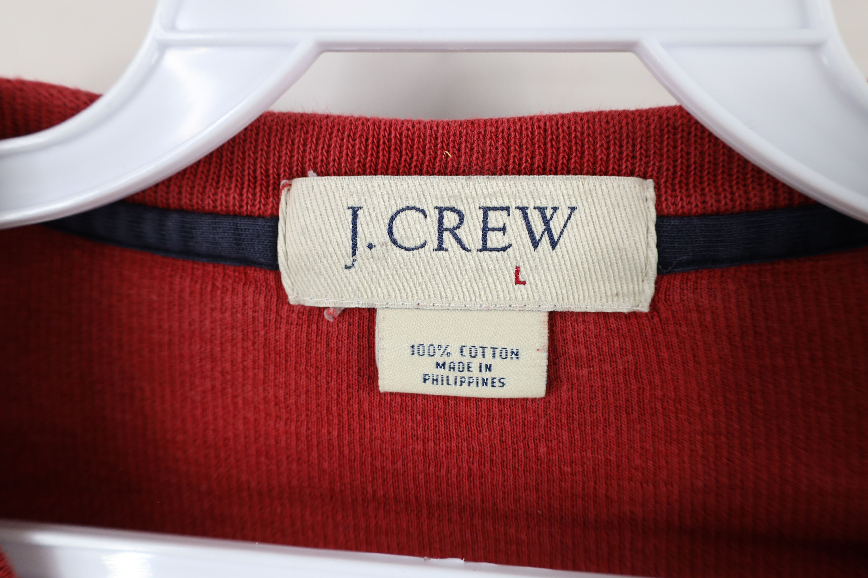 J.Crew × Vintage Vintage 90s J Crew Cotton Ribbed Knit Long Sleeve T-Shirt Size US L / EU 52-54 / 3 - 5 Thumbnail