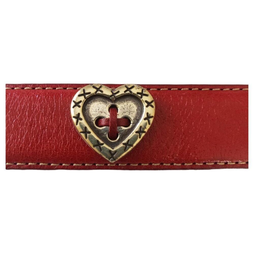 Brighton Brighton Red Heart Embellished Leather Belt Size ONE SIZE - 5 Thumbnail