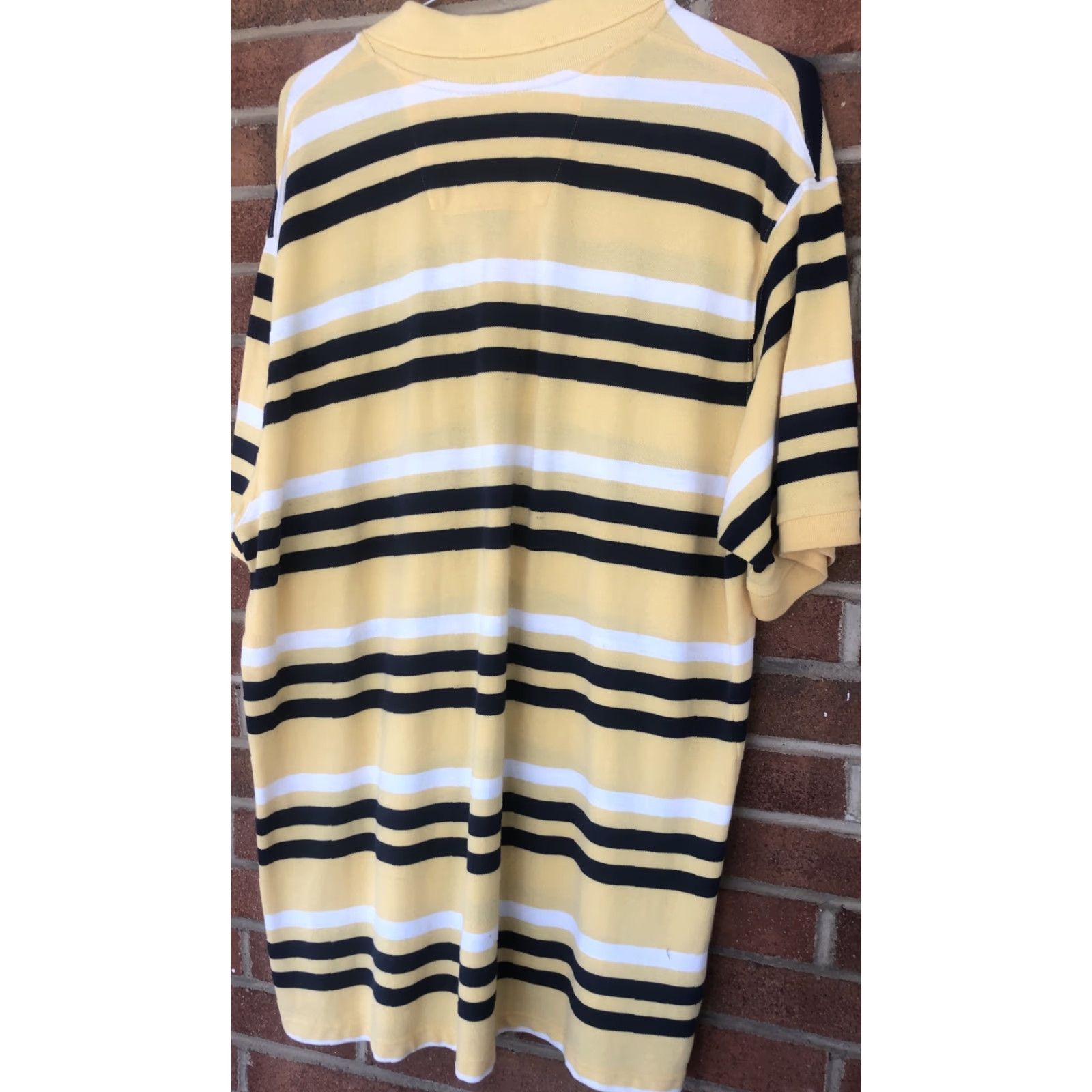 Vintage St. Johns Bay Polo Shirt Striped Yellow Black 2XLT Big & Tall Mens Short Sleeve Collared Golf Casual Shirt Size US XXL / EU 58 / 5 - 3 Thumbnail