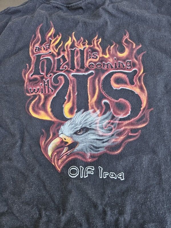 Fruit Of The Loom Our Bite Is Deadley And Hell Is Coming With Us Oif Iraq Tee Size US XL / EU 56 / 4 - 4 Thumbnail
