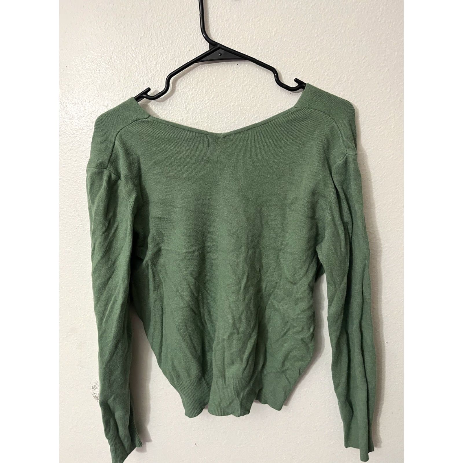 Vintage Philosophy Women's Green Long Sleeve V-Neck Pullover Sweater Size L Size L / US 10 / IT 46 - 3 Thumbnail