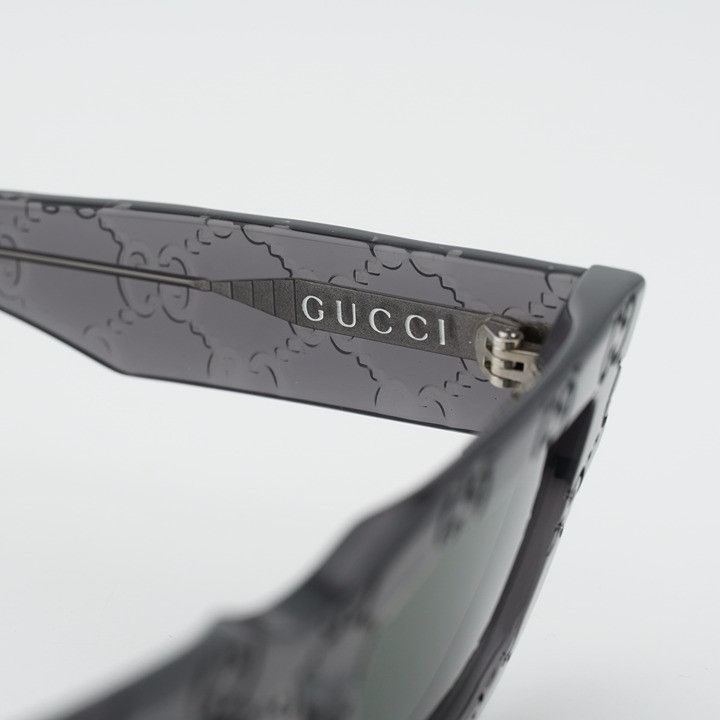 Gucci Gucci GG1838S 011 Sunglasses Grey with GG Pattern Rectangle Size ONE SIZE - 8 Thumbnail