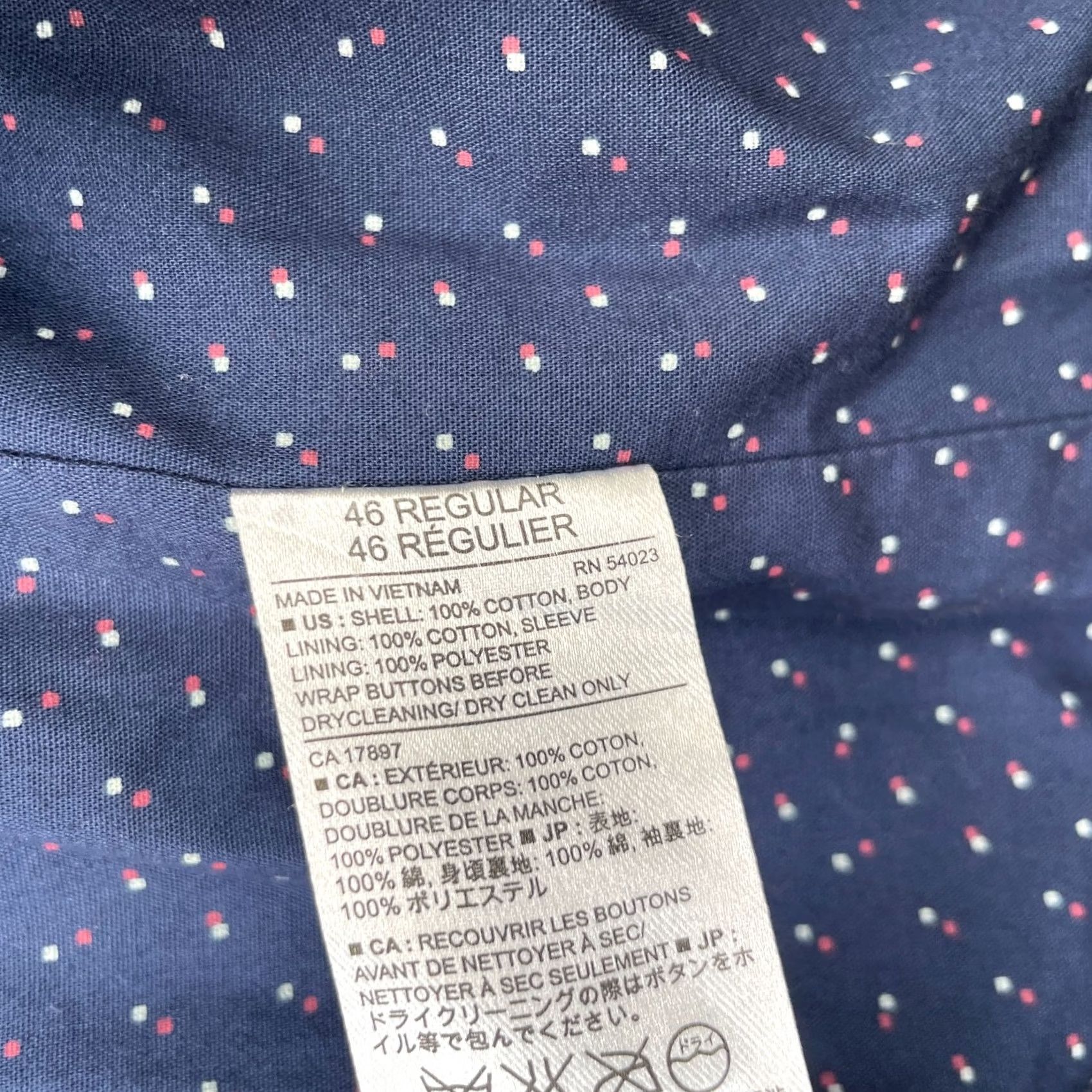 Banana Republic Banana Republic Jacket Mens 46 Beige 46R Blazer Coat Tailored Slim Polka Dot Lined Size 46R - 5 Thumbnail