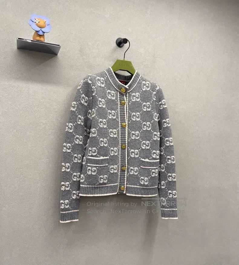 Gucci Gucci Gray double G jacquard knitted cardigan coat Size XS / US 0-2 / IT 36-38 - 3 Thumbnail