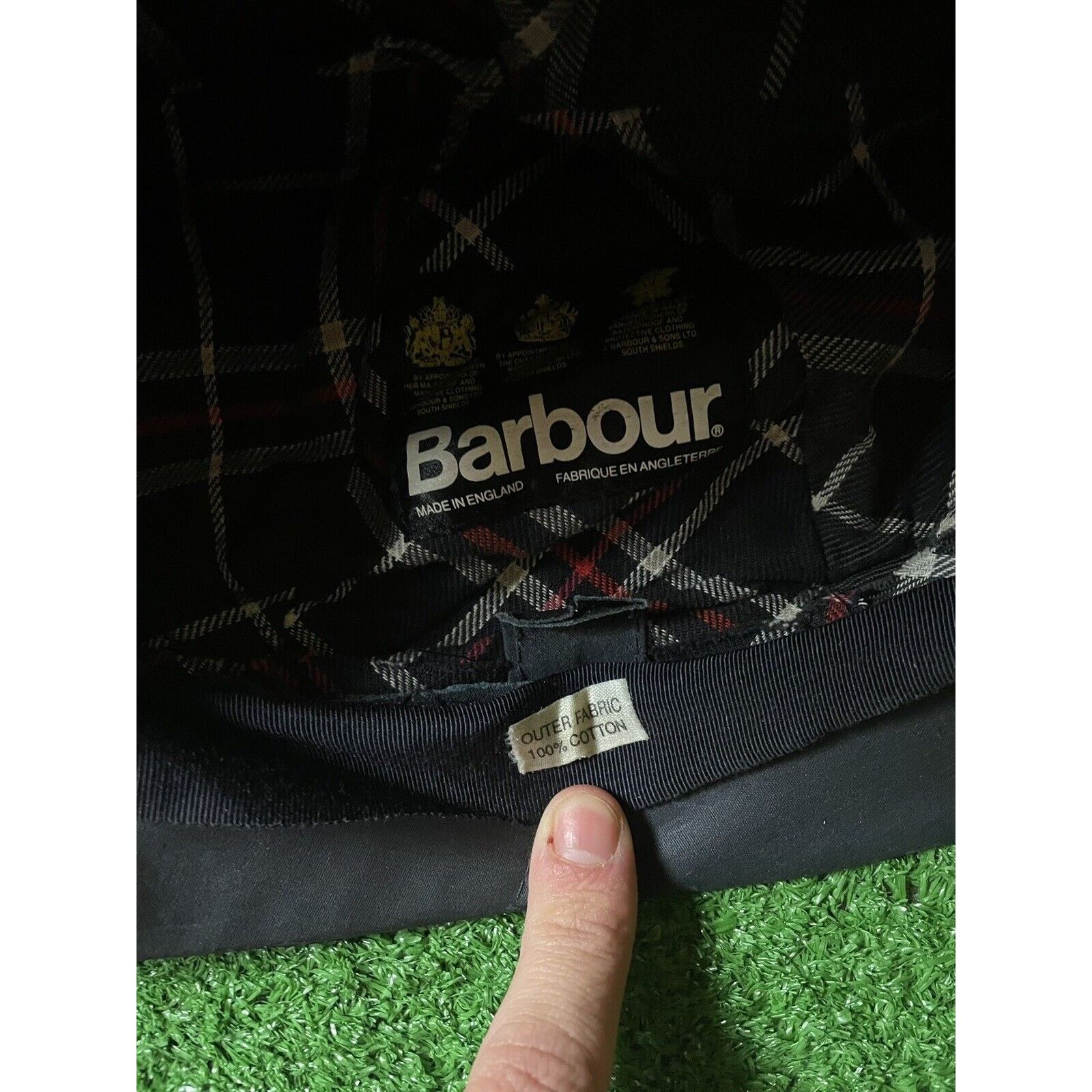 Barbour Vintage Barbour 6 Panel Waxed Cotton Black Hat Made England Size ONE SIZE - 5 Thumbnail