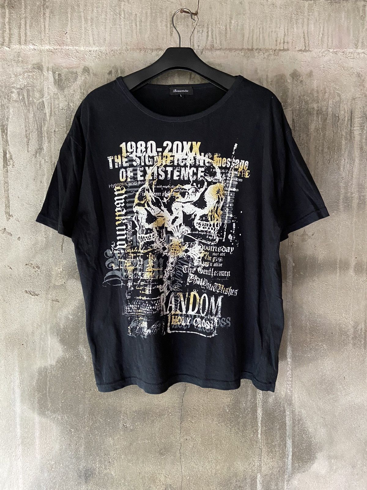 image of Hysteric Glamour x If Six Was Nine Beaumere The Gentleman Skull Tee Oversized in Black (Size Medium