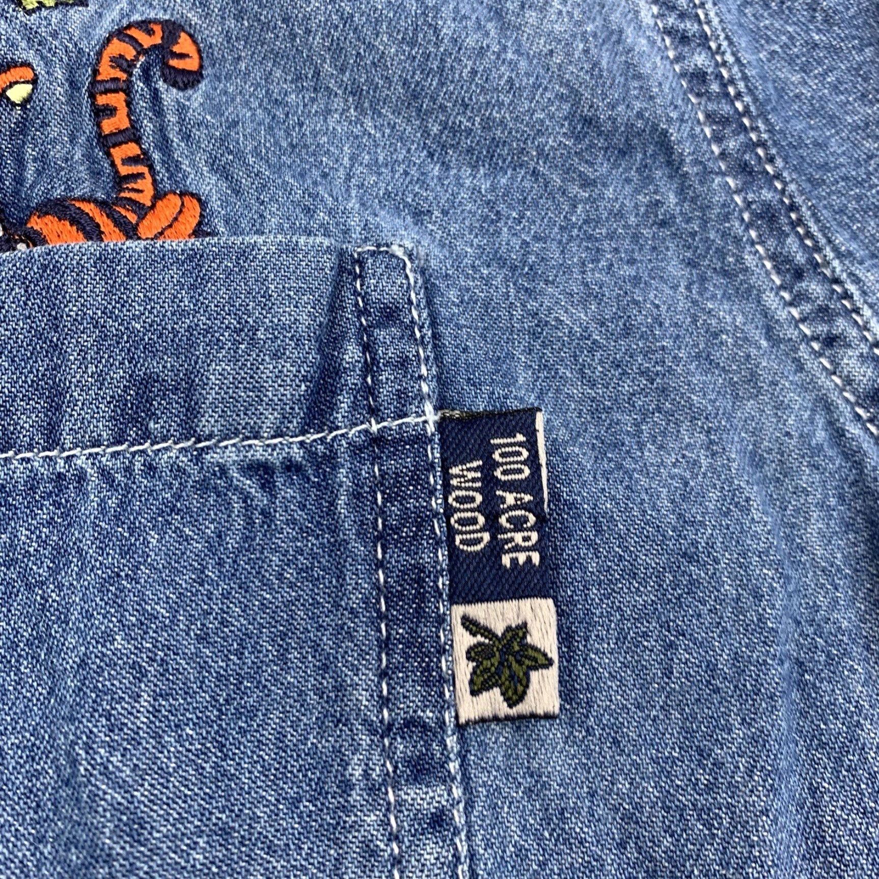 Denime VINTAGE Winnie The Pooh Denim Button-Up Shirt Women XL Blue 90s Fall Tigger Disney Pooh Accessories Mens Womens Boys Girls? Size XL / US 12-14 / IT 48-50 - 3 Thumbnail