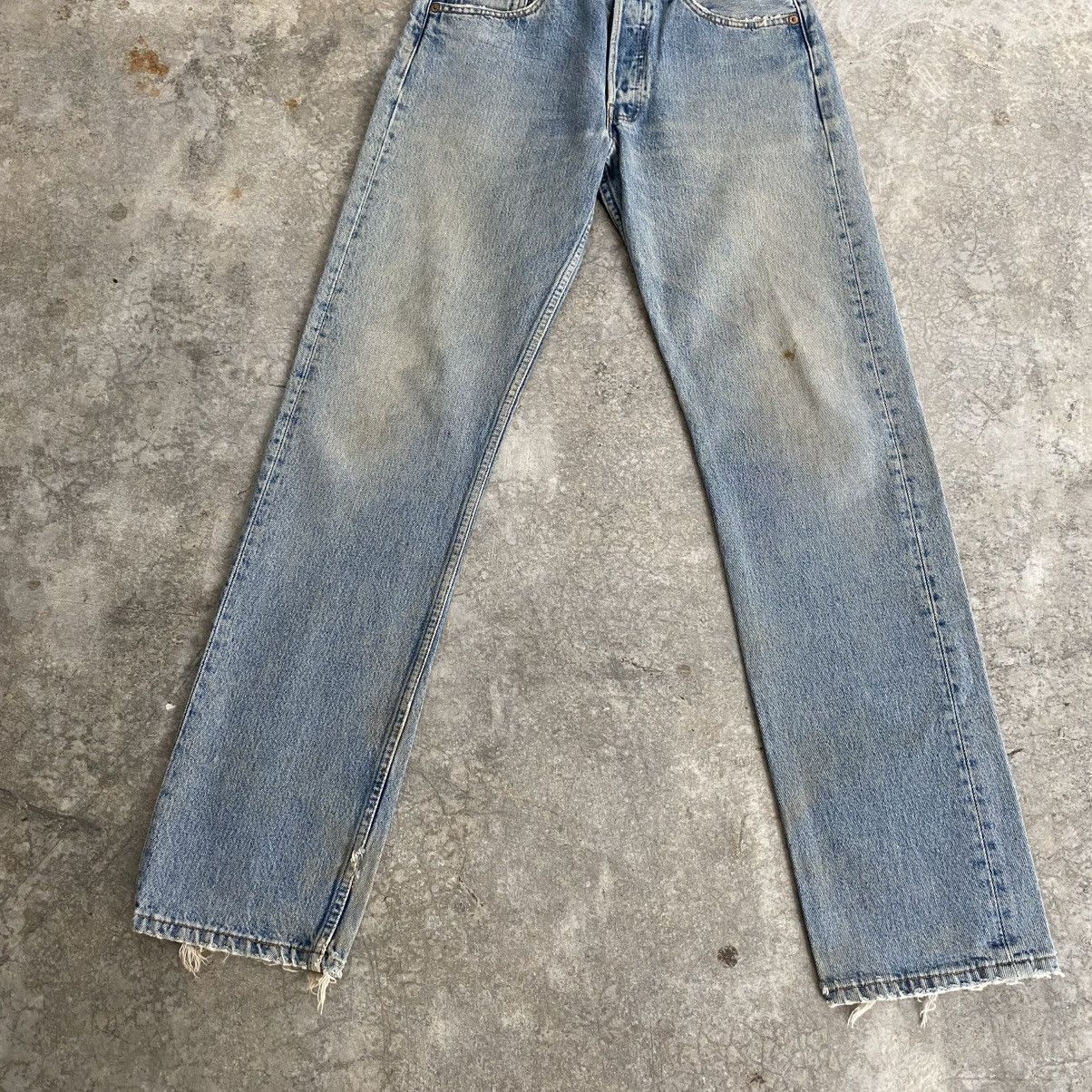 Levi's Vintage 1995 Levis 501 Faded Muddy Blue Denim Jeans Size US 30 / EU 46 - 4 Thumbnail