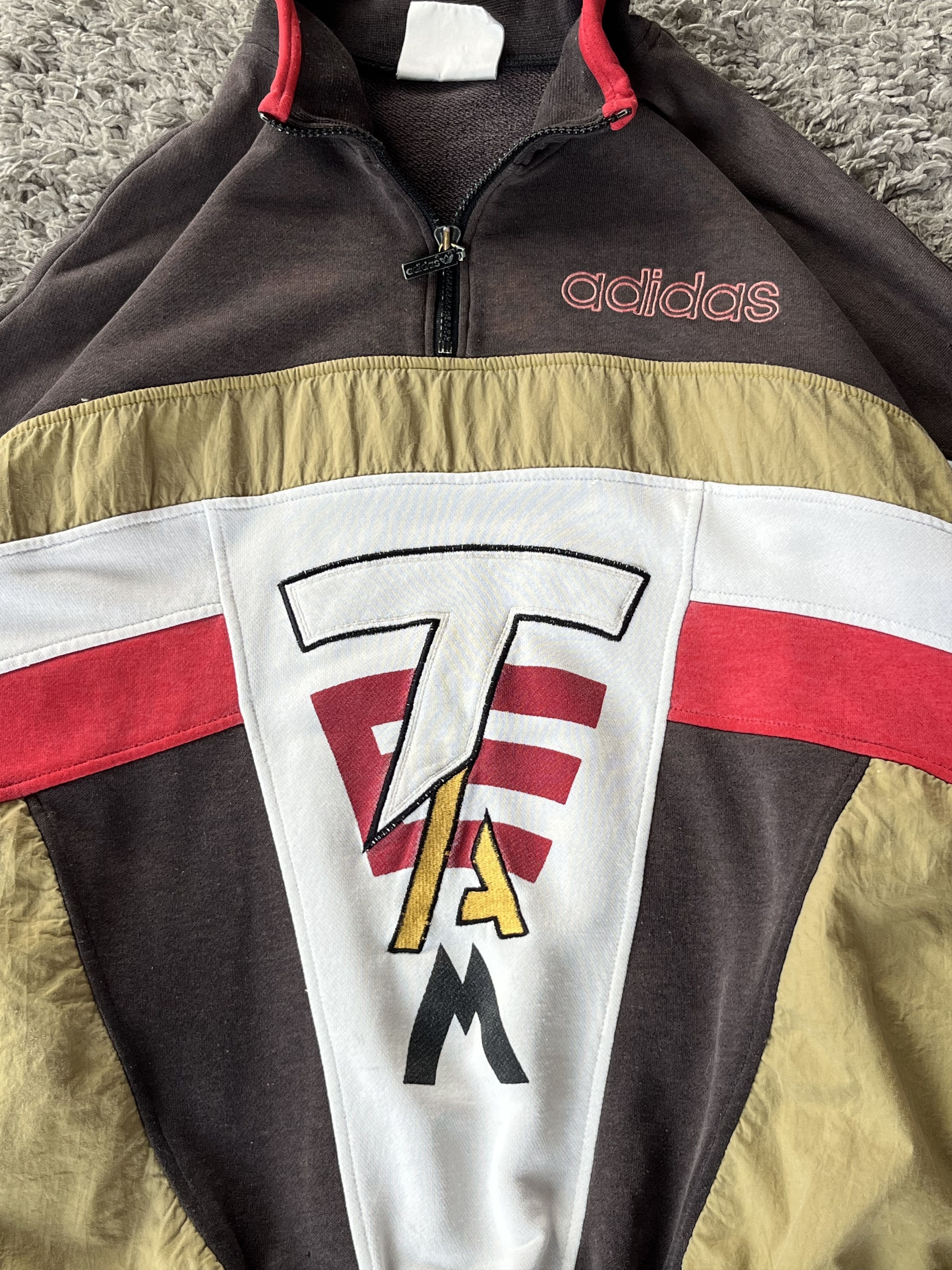 Adidas Vintage Adidas Nylon Insert BIG LOGO 1/3 Zip Streetwear Size US L / EU 52-54 / 3 - 5 Thumbnail