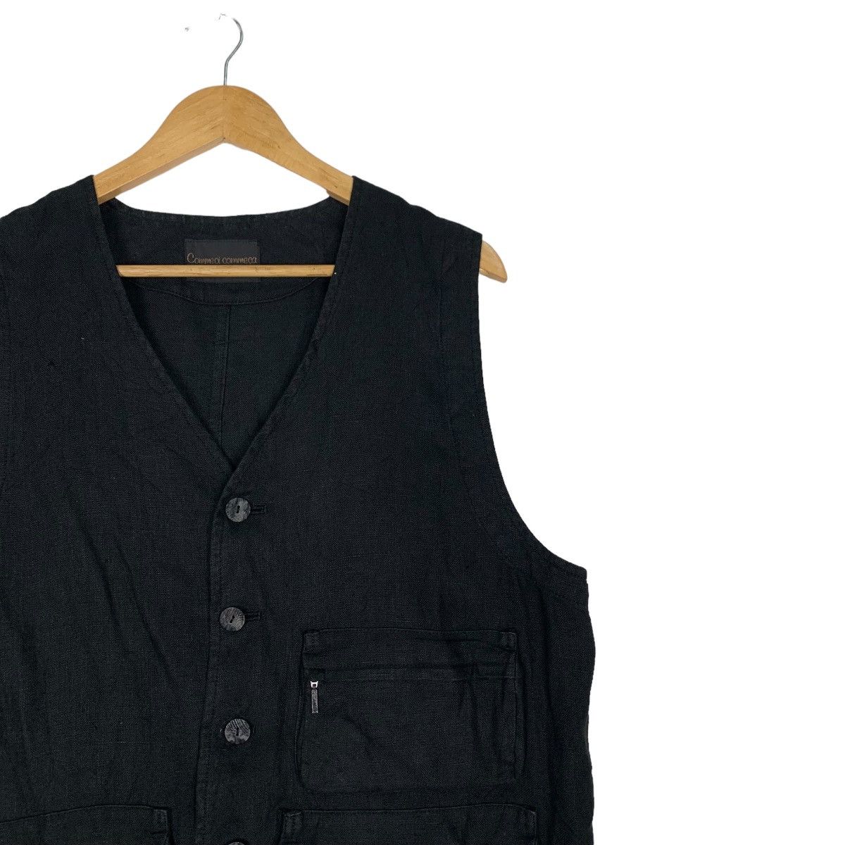 Vintage COMMECI COMMECA Cotton Belted Button Vest #0959-C42 Size US L / EU 52-54 / 3 - 5 Thumbnail
