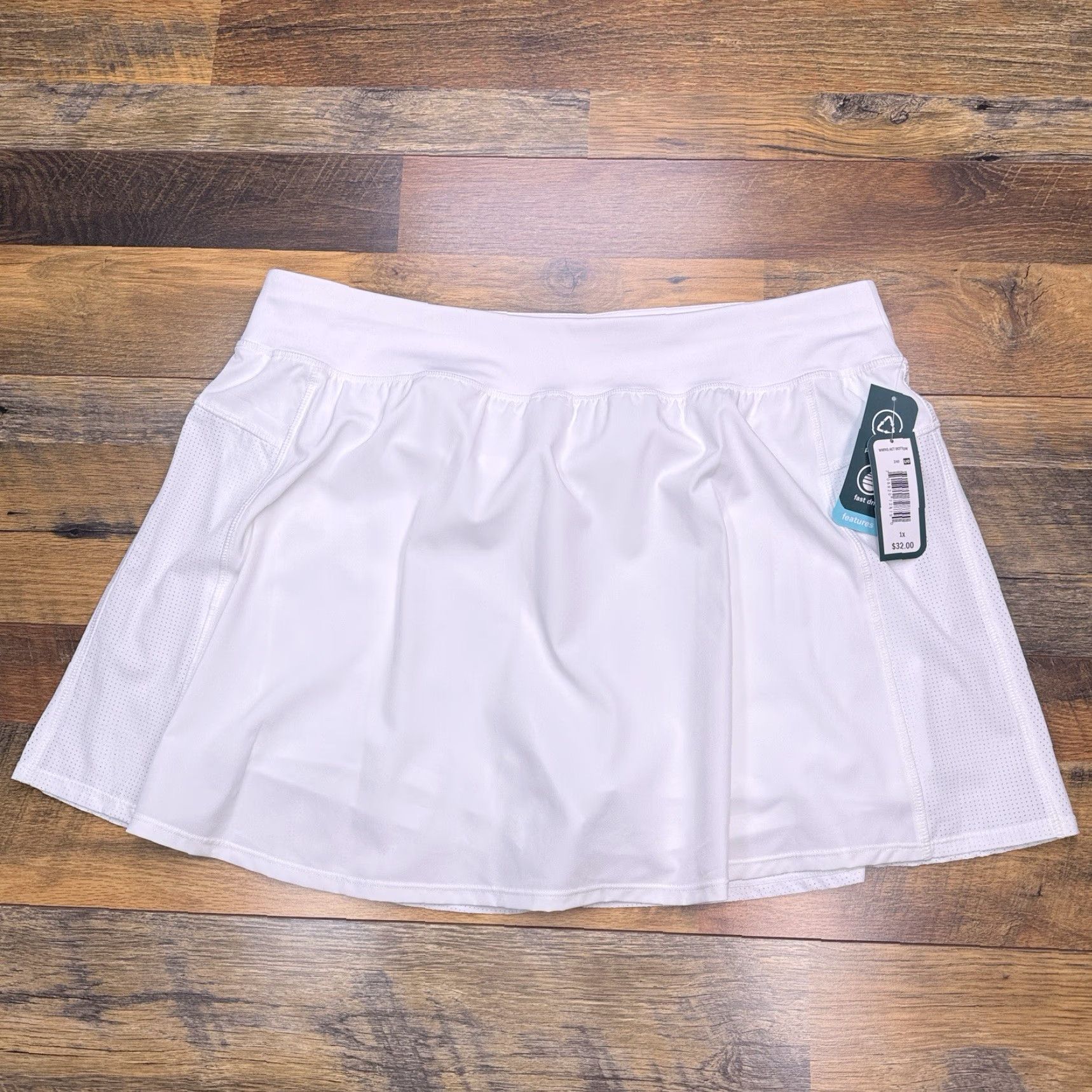 Vintage MTA Sport Skort Womens 1X White High Rise Stretch Zip Pocket New Size ONE SIZE - 2 Thumbnail