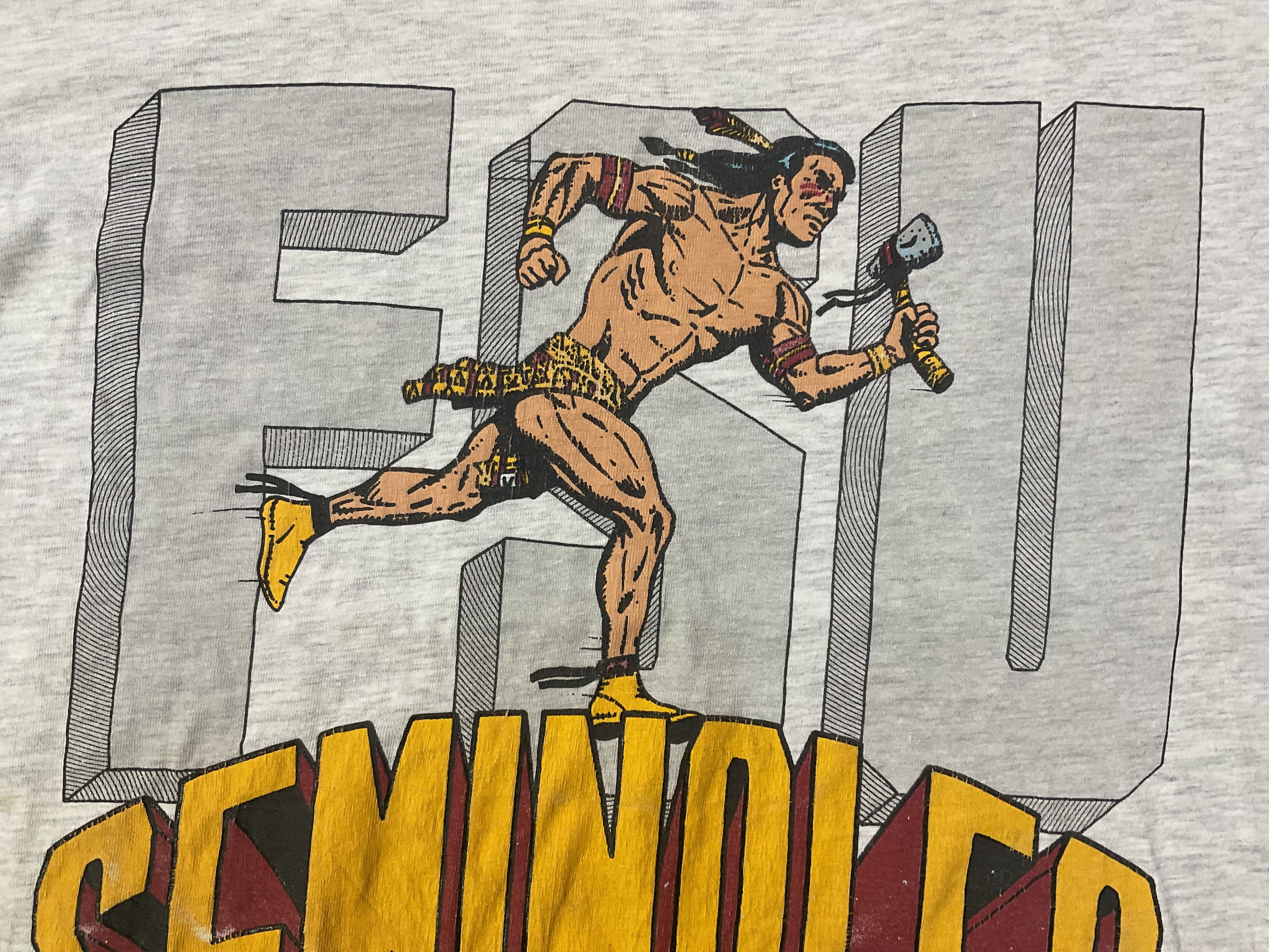 NCAA Vintage 1990 Florida State University FSU Seminoles T-Shirt Size US M / EU 48-50 / 2 - 3 Thumbnail