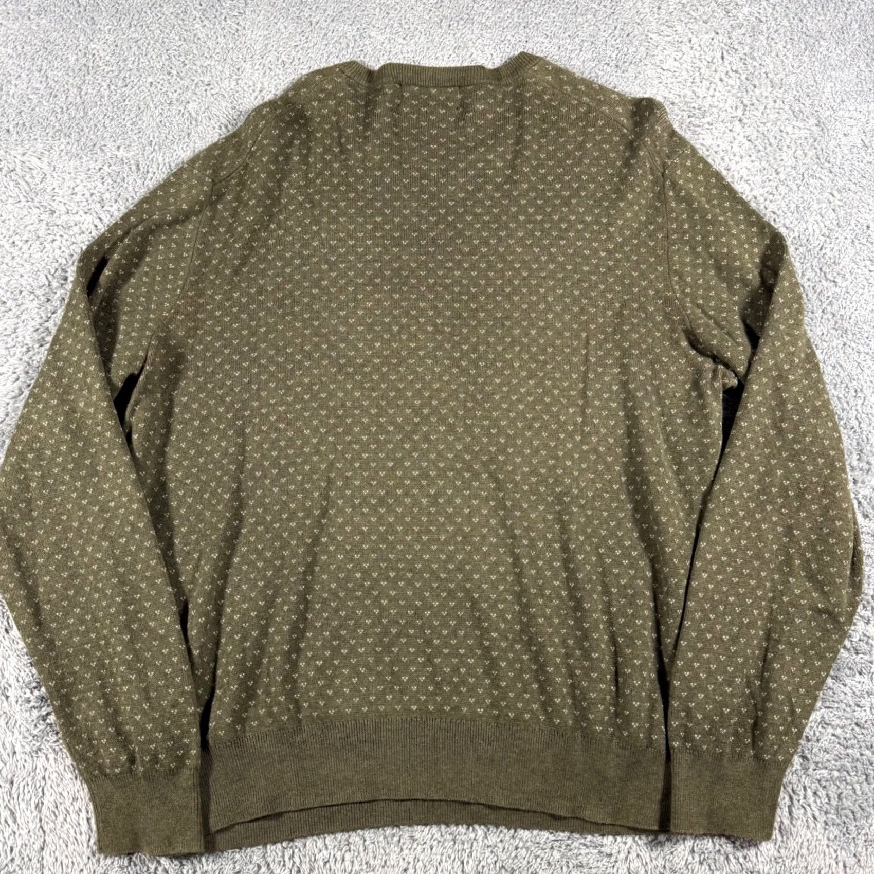 Brooks Brothers Brooks Brothers Olive Green Supima Cashmere Crewneck Polka Dot Pullover Men Large Size US L / EU 52-54 / 3 - 4 Thumbnail