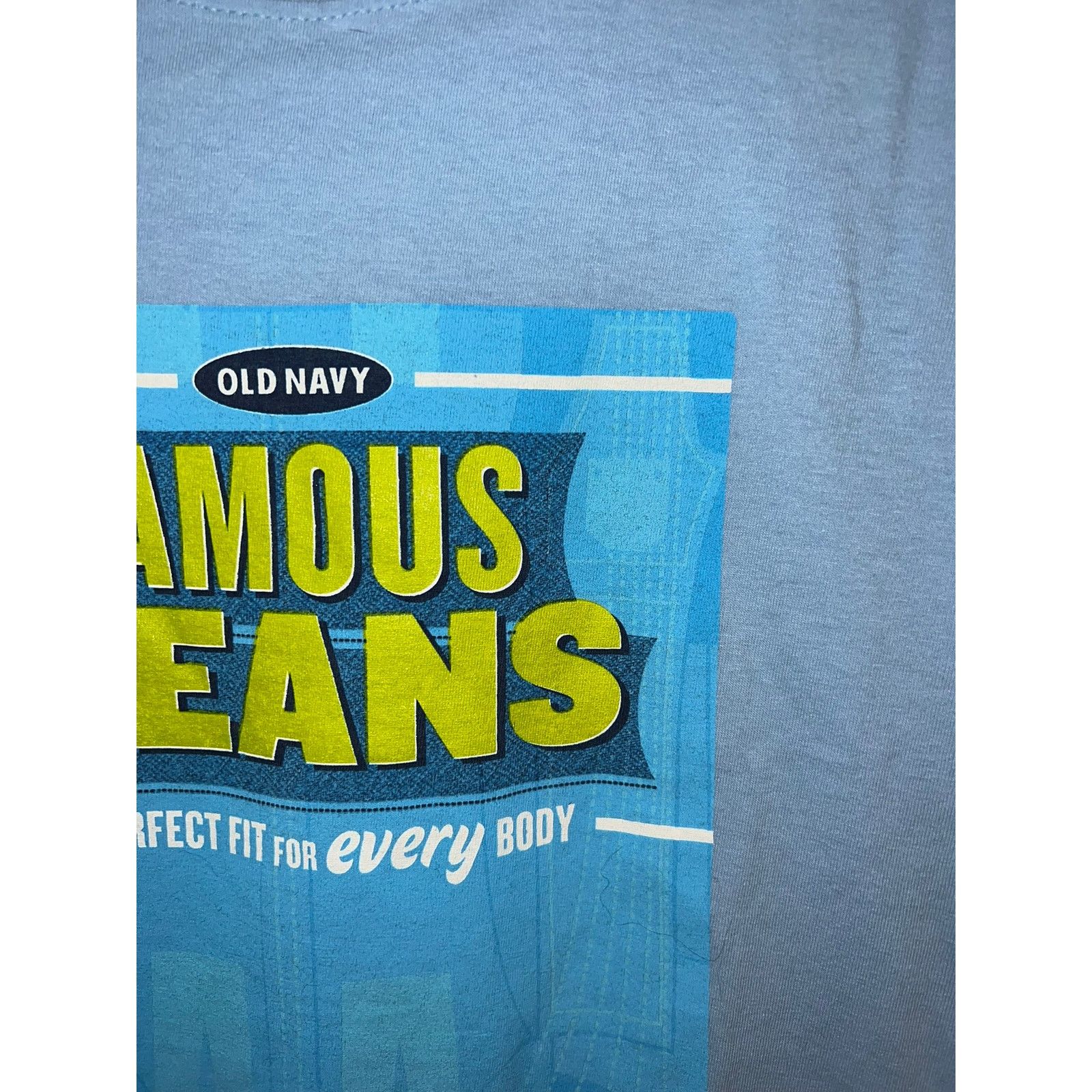 Fruit Of The Loom Y2K Old Navy Famous Jeans Shirt Perfect Fit Tee 2000s Large Size US L / EU 52-54 / 3 - 4 Thumbnail