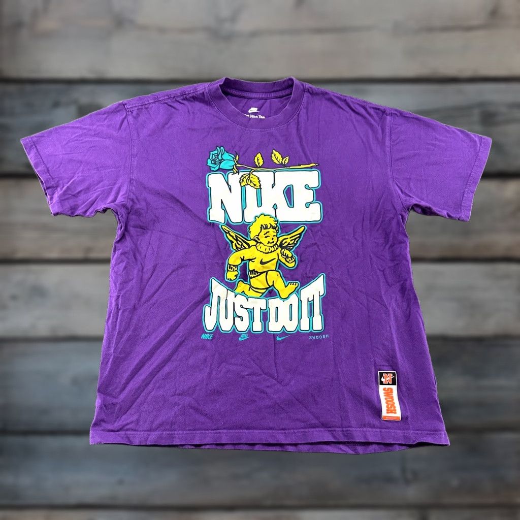 Nike Nike Shirt Mens M Purple Short Sleeve Crew Neck Swoosh Reflective Logo JDI City Size US M / EU 48-50 / 2 - 1 Thumbnail