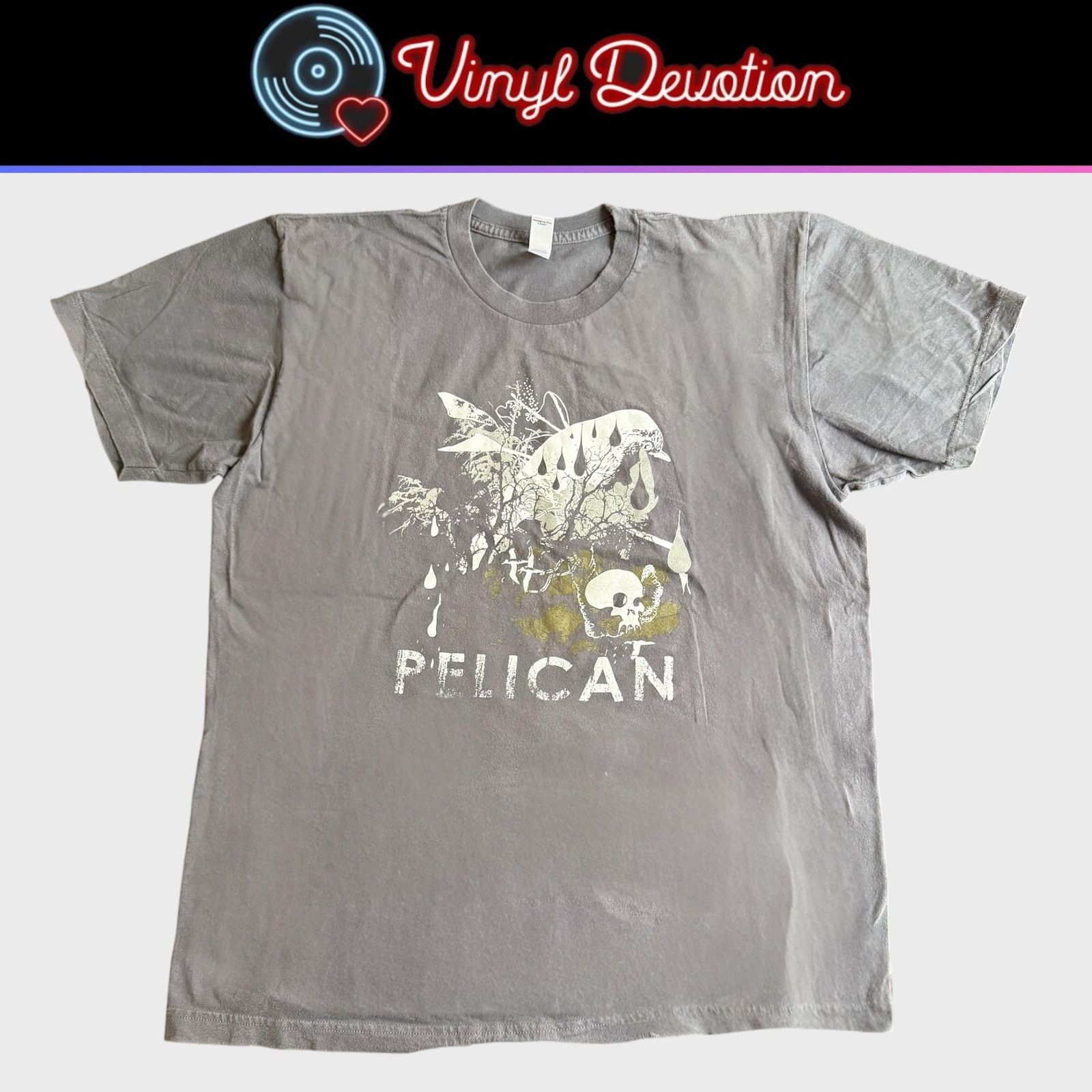 Band Tees Pelican Band x Robotic Boot Bird + Skull Gray T-Shirt Size L Size US L / EU 52-54 / 3 - 1 Thumbnail