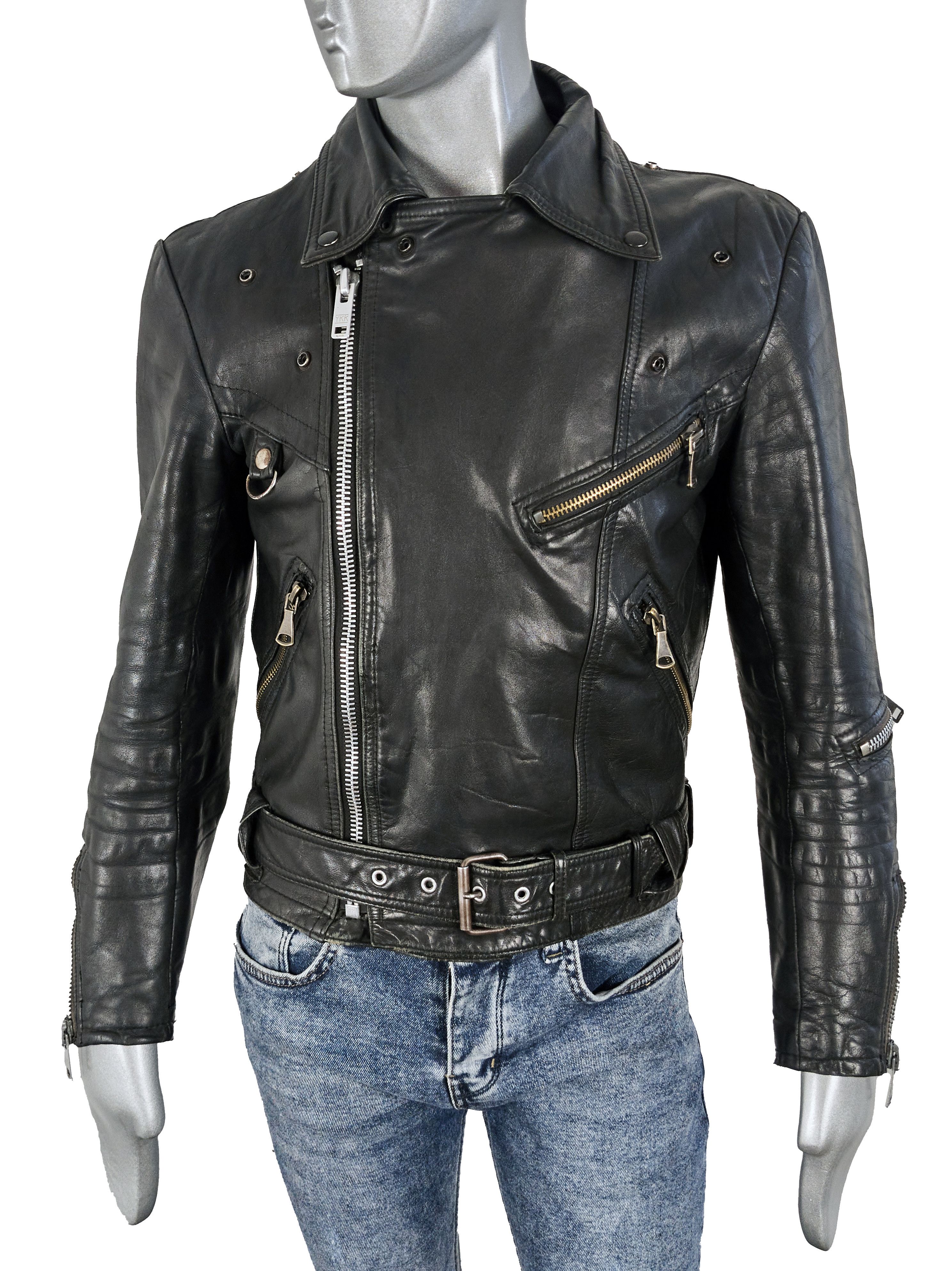 Vintage Vintage 70s Scandinavian Leather Motorcycle Biker Jacket Size US S / EU 44-46 / 1 - 5 Thumbnail