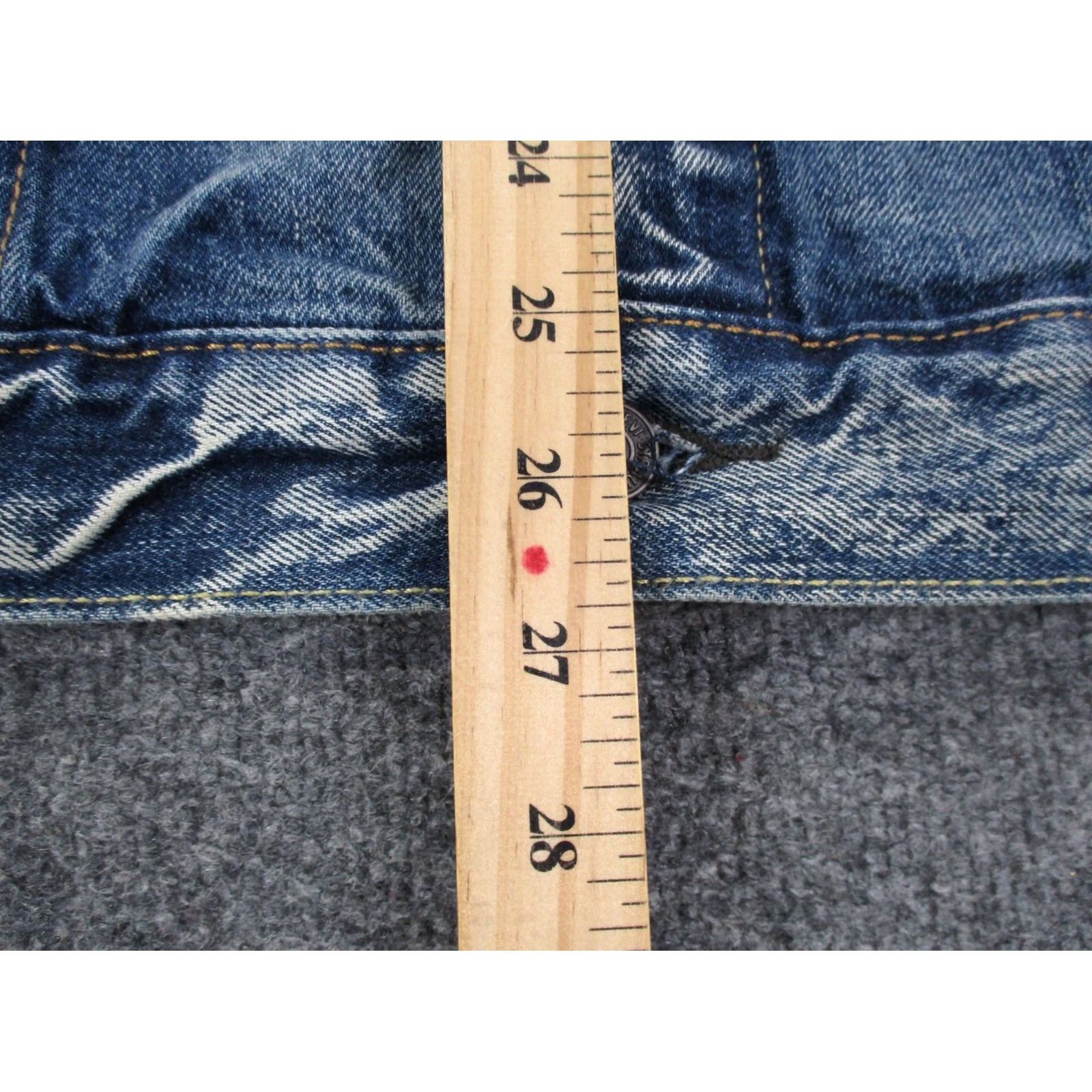 Levi's Levi's Jacket Mens XL Blue Denim Trucker Red Tab Jean Workwear Biker, Leather? (Note: Original has no leather) Size US 36 / EU 52 - 4 Thumbnail