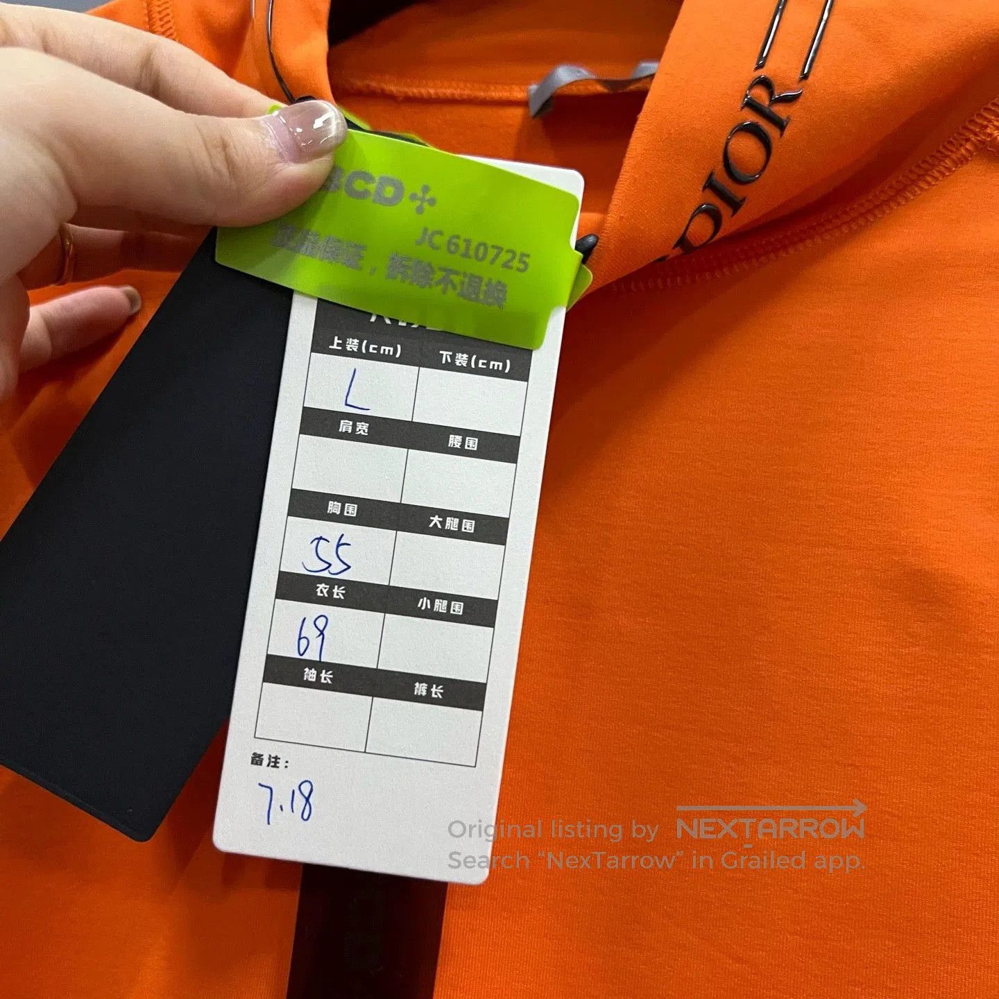 Dior dior orange long sleeve logo shirt. Size US L / EU 52-54 / 3 - 5 Thumbnail