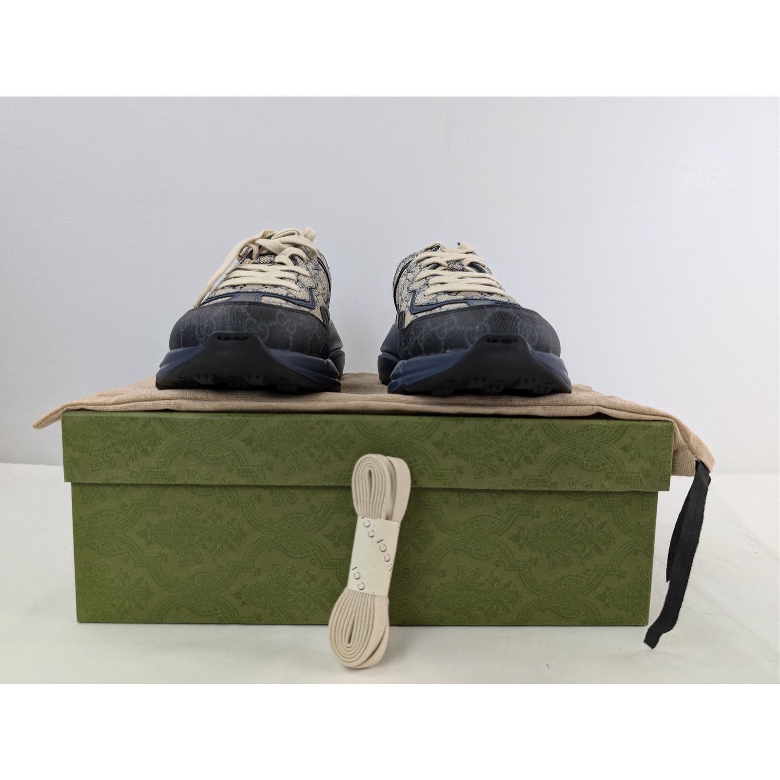 Gucci o1rshd1 Q:2 / Monogram GG Rhyton Canvas Sneakers in in Black Size US 13 / EU 46 - 15 Thumbnail
