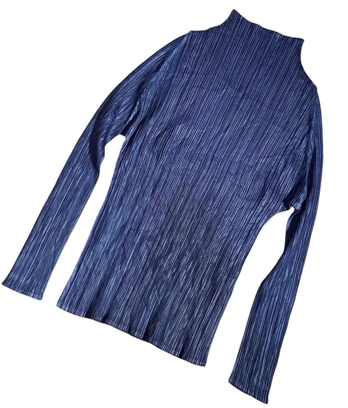 Issey Miyake Vintage Issey miyake pleats please blue mockneck Size S / US 4 / IT 40 - 4 Thumbnail