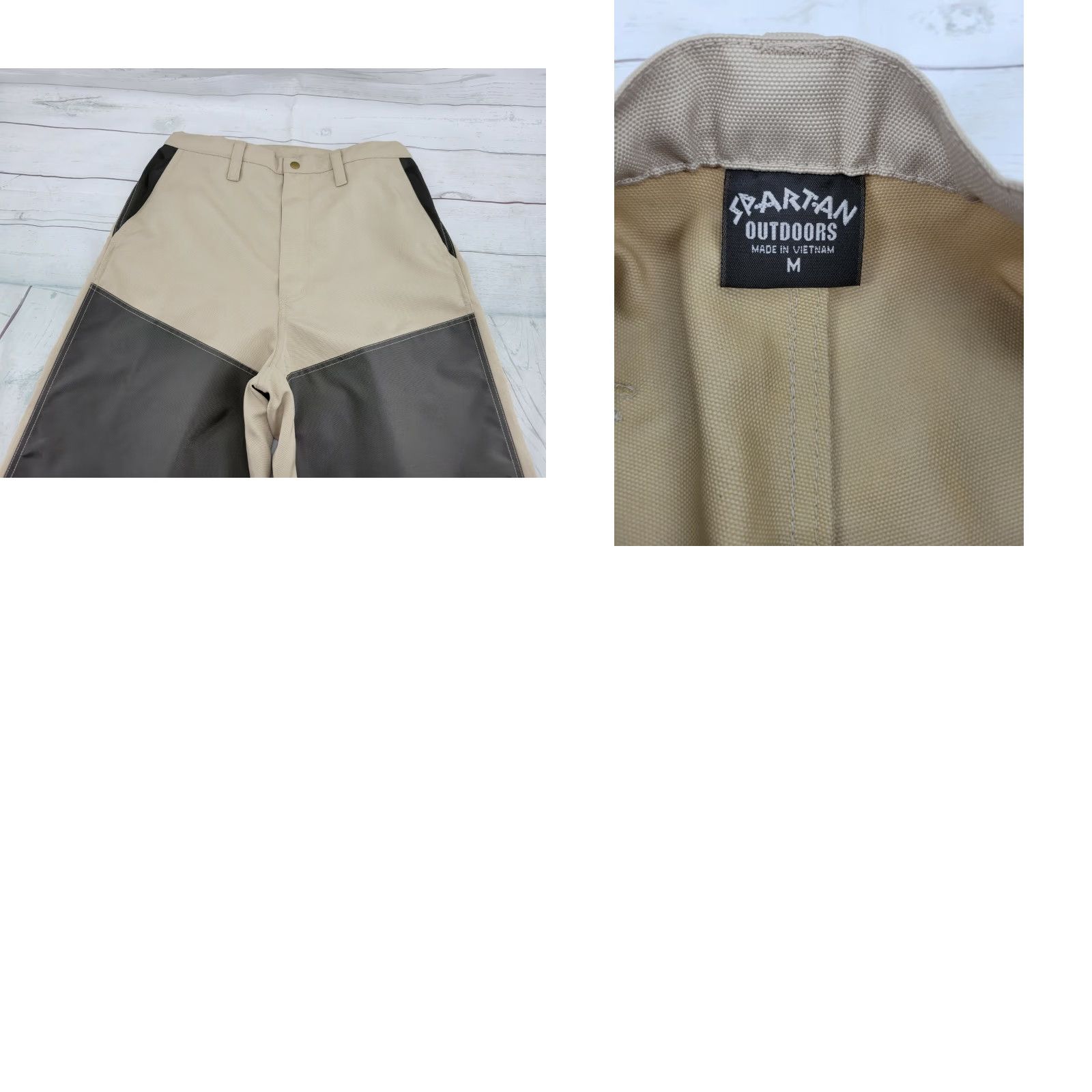 Vintage Spartan Mens Medium Pants Hunting 33 x31 Polyester Khaki Cargo Pockets 8.5" Leg Open Size US 33 - 8 Thumbnail