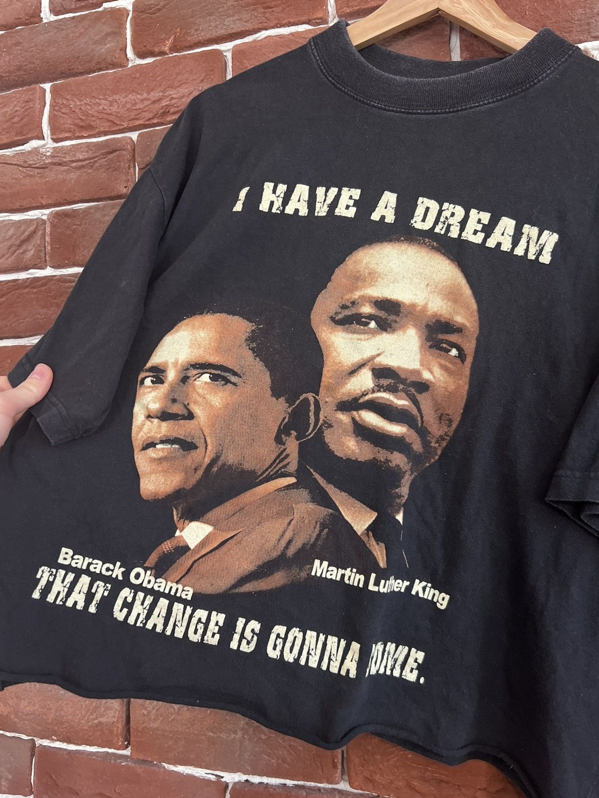 Rap Tees vintage 2000s martin luther KING barack OBAMA rap tee art Size US M / EU 48-50 / 2 - 2 Thumbnail