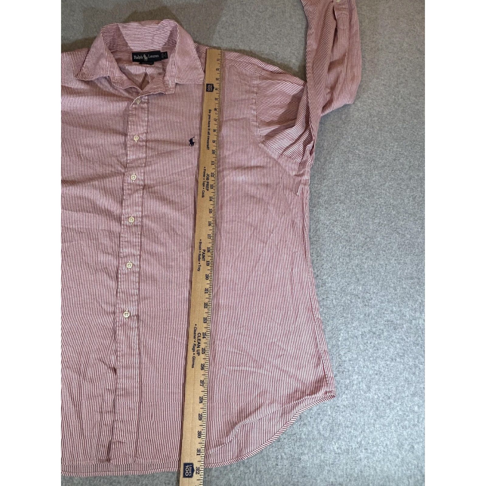 Ralph Lauren Ralph Lauren Dress Shirt Men XL Red Stripe Button-Down Collar 17 34/35 Classic Fit Yarmouth Poly Logo Size 46R - 5 Thumbnail