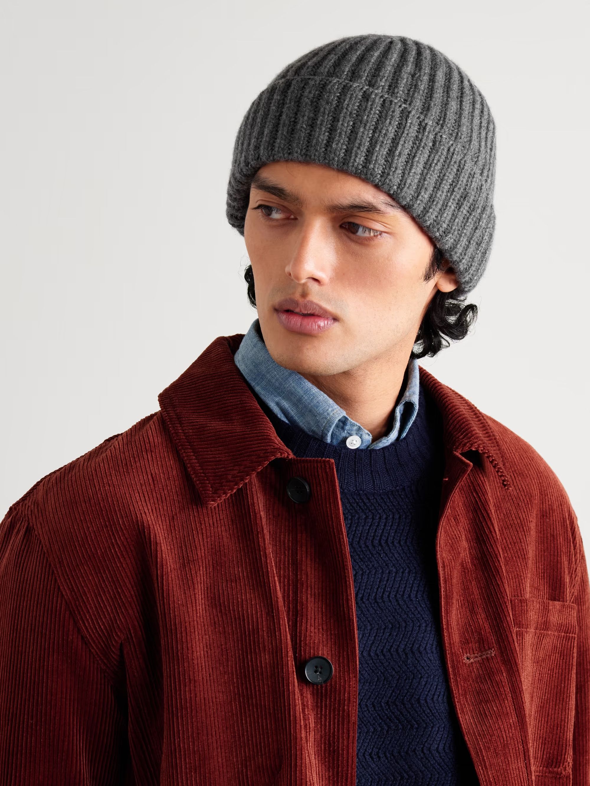 Drake DRAKE'S Cashmere Beanie grey Size ONE SIZE - 3 Thumbnail