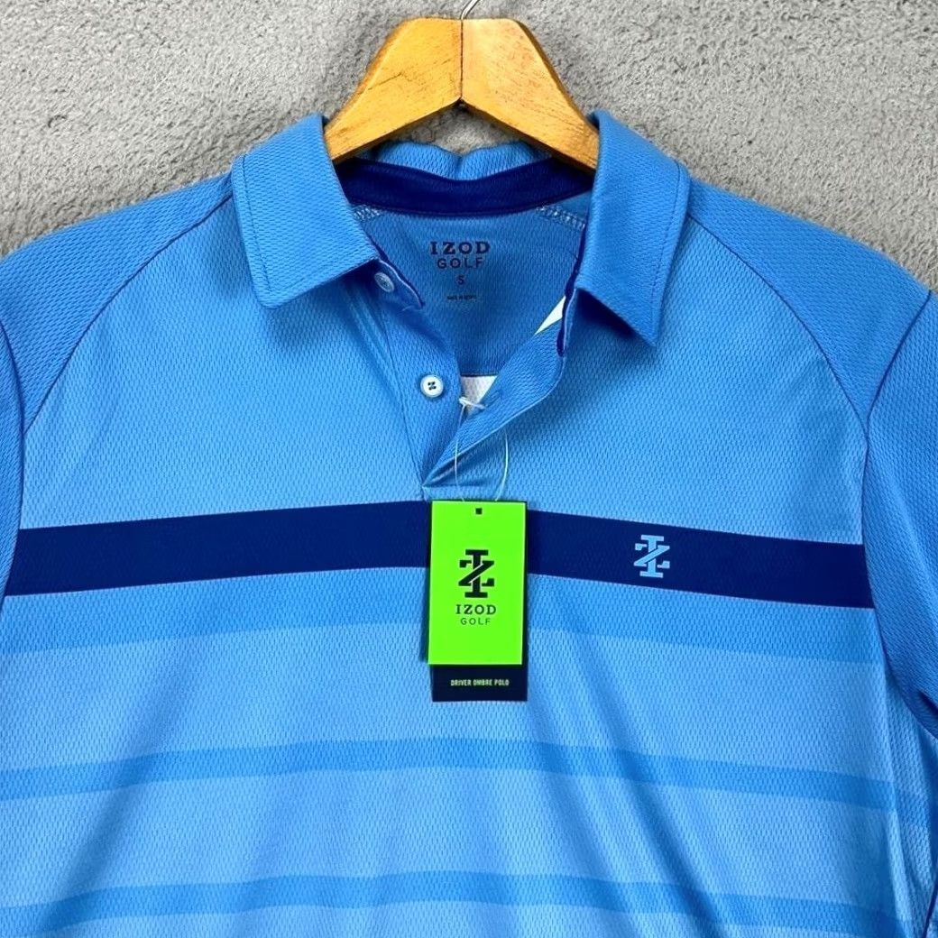 Izod NEW Izod Polo Shirt Mens Small Blue Golf Rugby Ombre Performance Short Sleeve Size US S / EU 44-46 / 1 - 5 Thumbnail