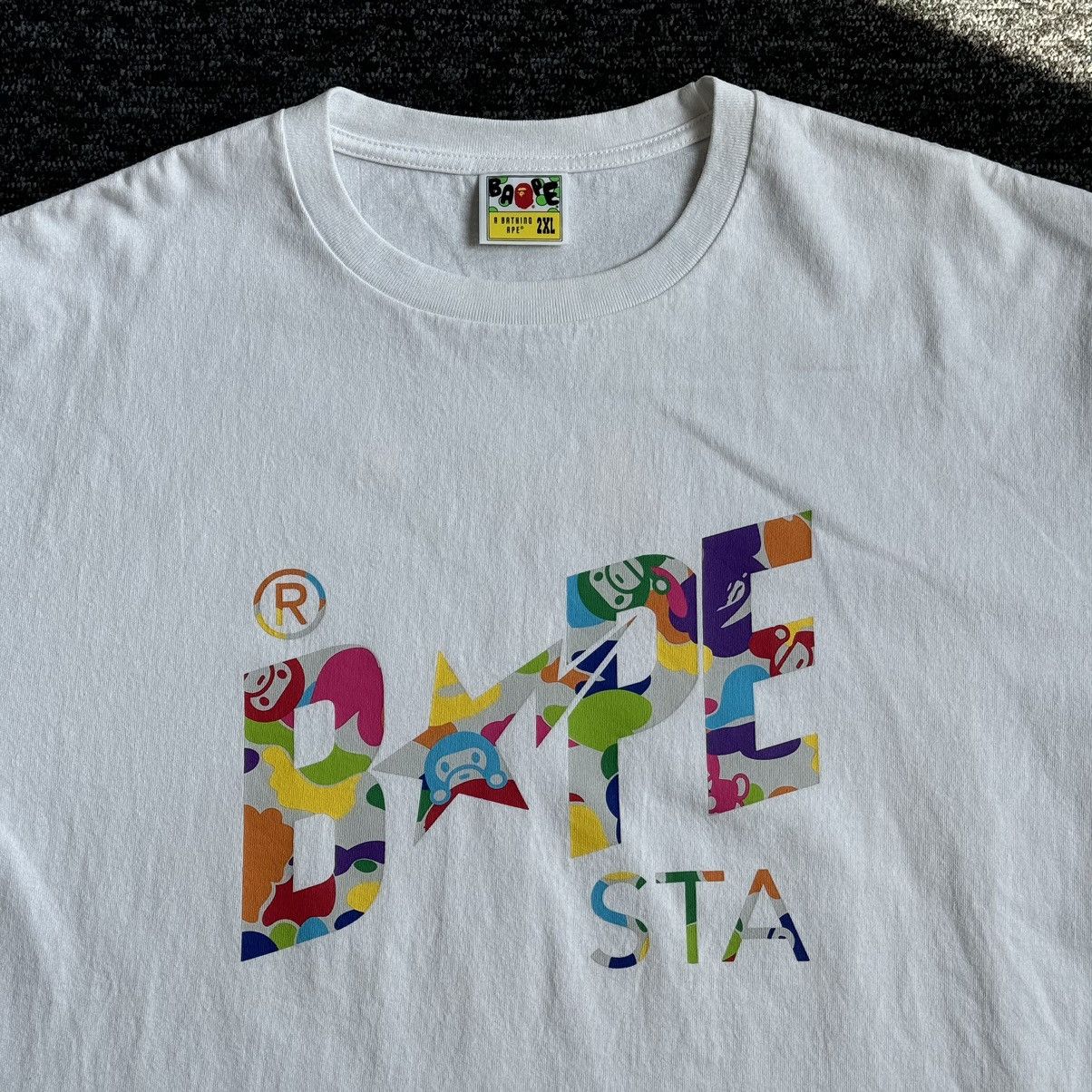 Bape Bape Sta ABC Milo Star Logo T-shirt White Size US XXL / EU 58 / 5 - 3 Thumbnail