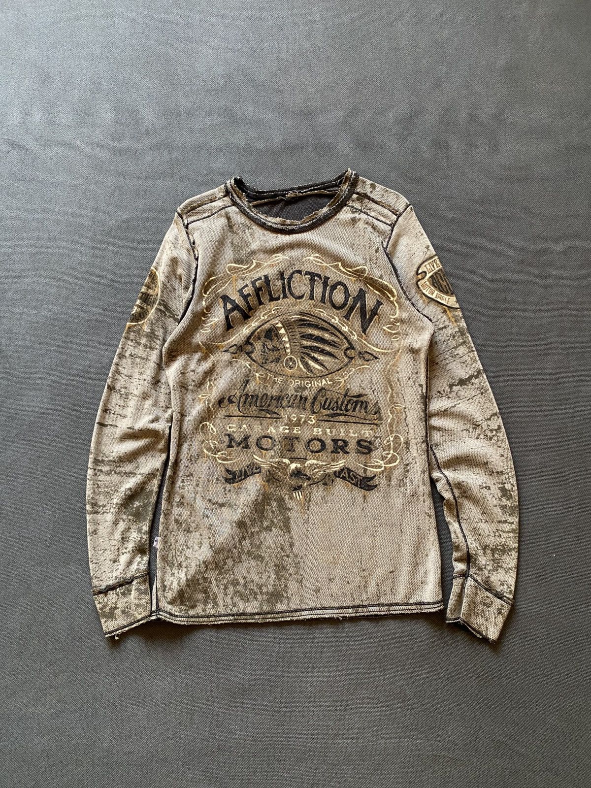 Affliction Vintage 00’s Affliction Reversible Thermal Longsleeve Tshirt Size US L / EU 52-54 / 3 - 1 Thumbnail
