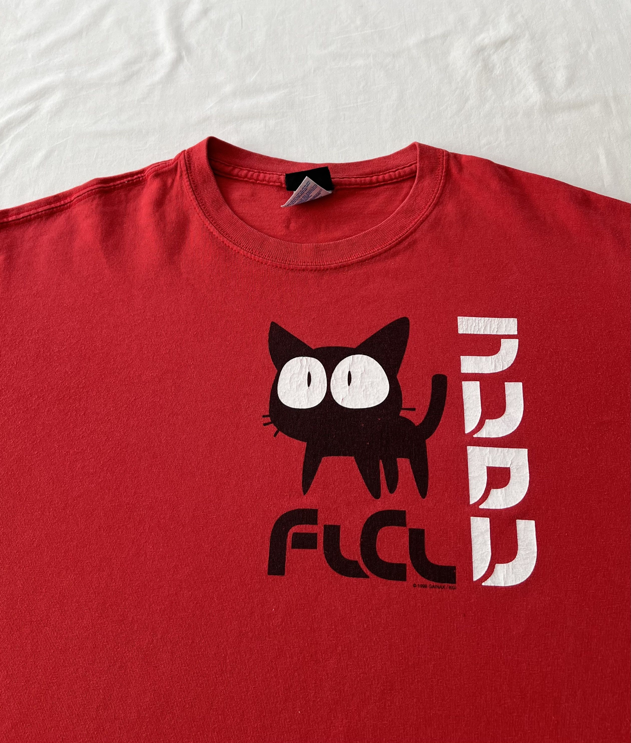 Anime Vintage 1999 FLCL Fooly Cooly Furi Kuri Cat Anime T-shirt Size US L / EU 52-54 / 3 - 3 Thumbnail