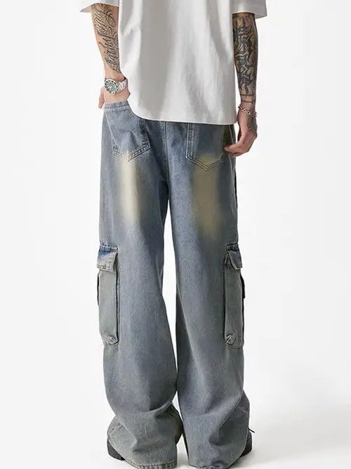 Japanese Brand Akitsuma x Min Light Blue High Street Vintage Loose Jeans Size US 30 / EU 46 - 2 Thumbnail