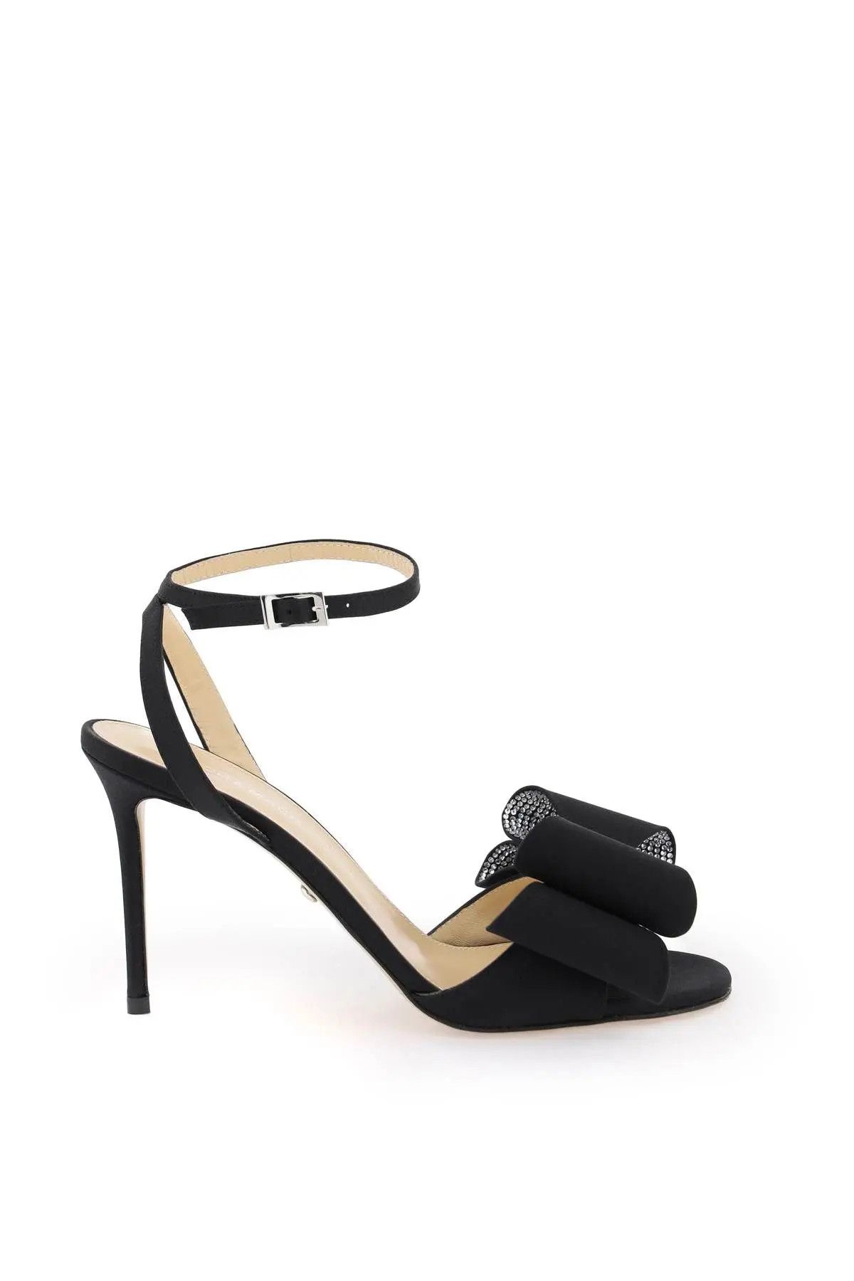 image of Mach&mach O1S22I1N1223 Satin Le Cadeau Sandals In Black, Women's (Size 7)
