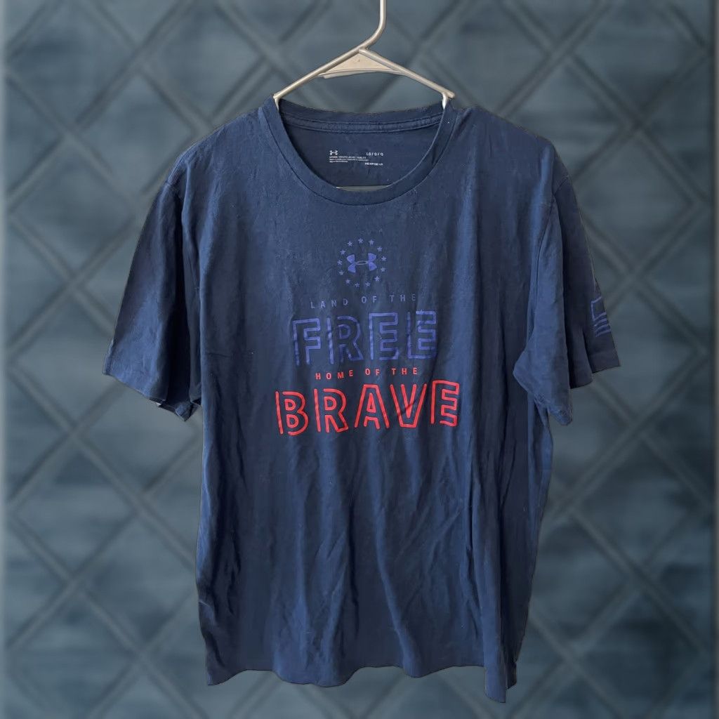 Under Armour Under Armour T-Shirt Men’s Large Short Sleeve Blue Crew Neck Logo Graphic Cotton Comfort Fit Size US L / EU 52-54 / 3 - 1 Thumbnail