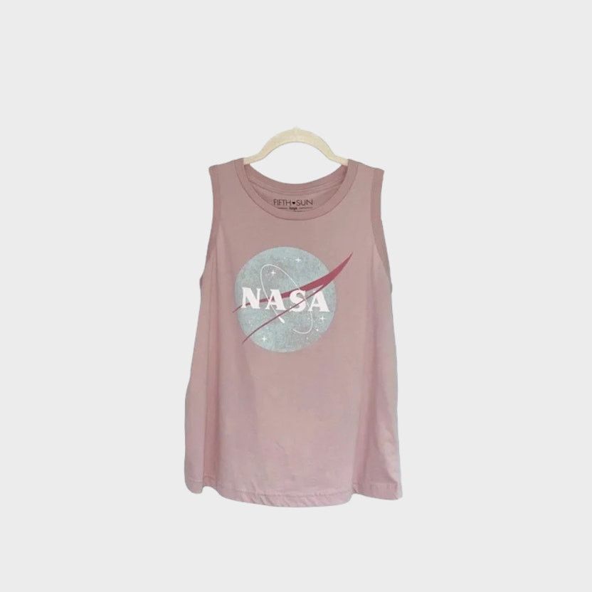 Vintage Fifth Sun | Petal Pink NASA Pink Tank Top | Large Size L / US 10 / IT 46 - 3 Thumbnail