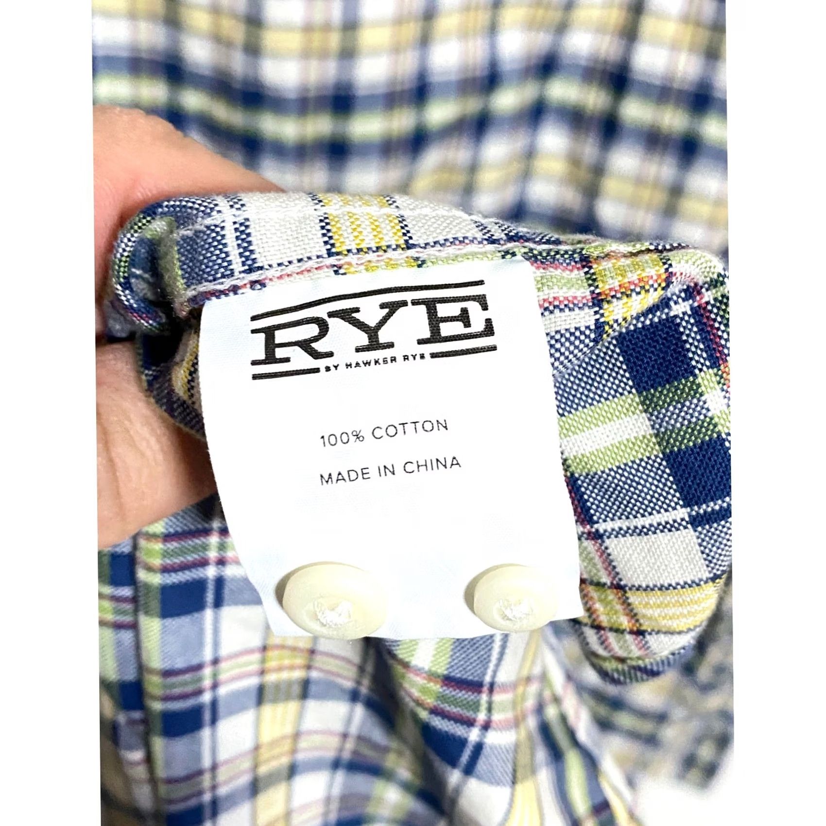 Vintage VINTAGE Rye Button Down Oxford Blue Plaid Shirt Mens 2XL Short Preppy Office Classic NWT Size US XXL / EU 58 / 5 - 7 Thumbnail