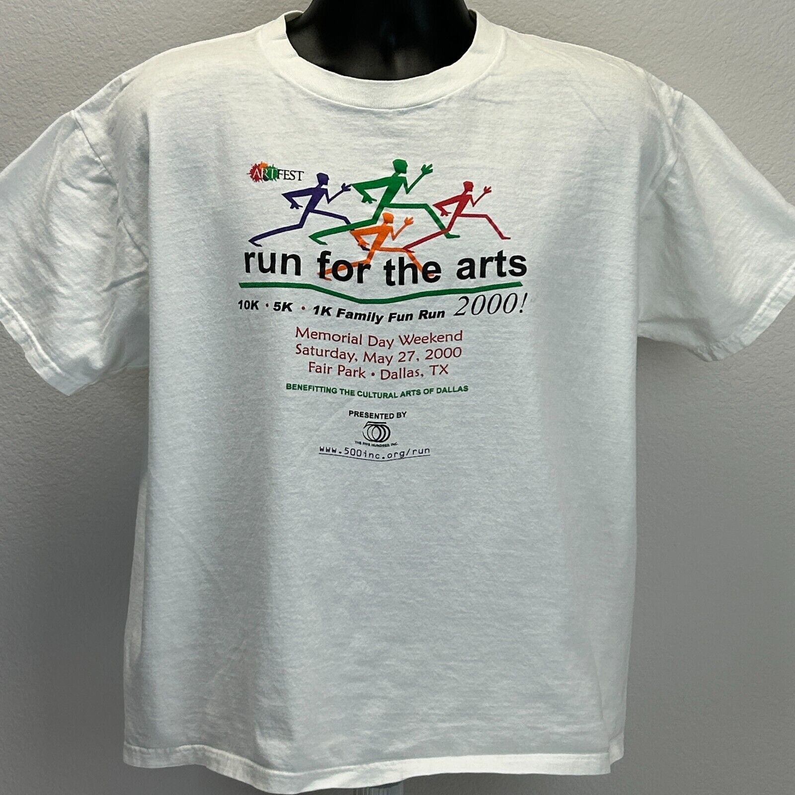 Fruit Of The Loom Vintage Run For The Arts T Shirt Dallas Texas Runner X-Large Size US XL / EU 56 / 4 - 2 Thumbnail