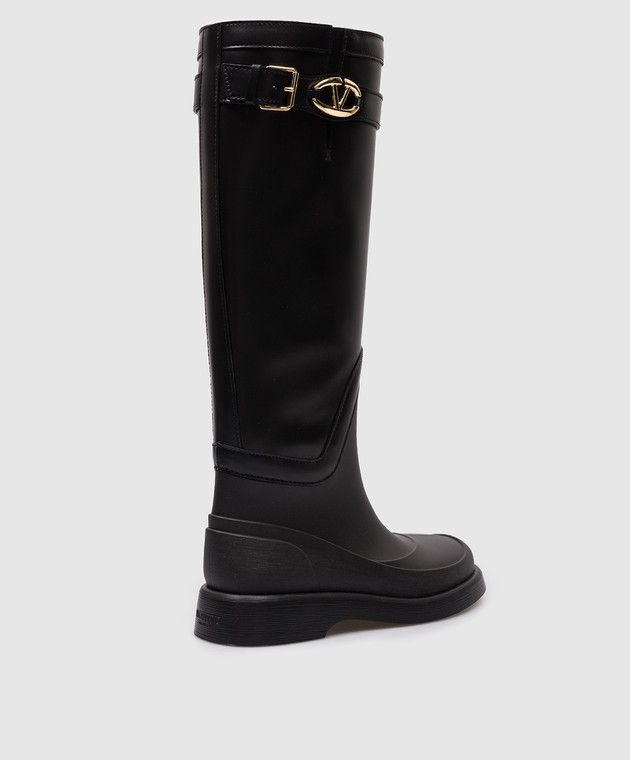 Valentino o1s22i1n0924 Vlogo Rain Boots in Black Size US 8 / IT 38 - 3 Thumbnail