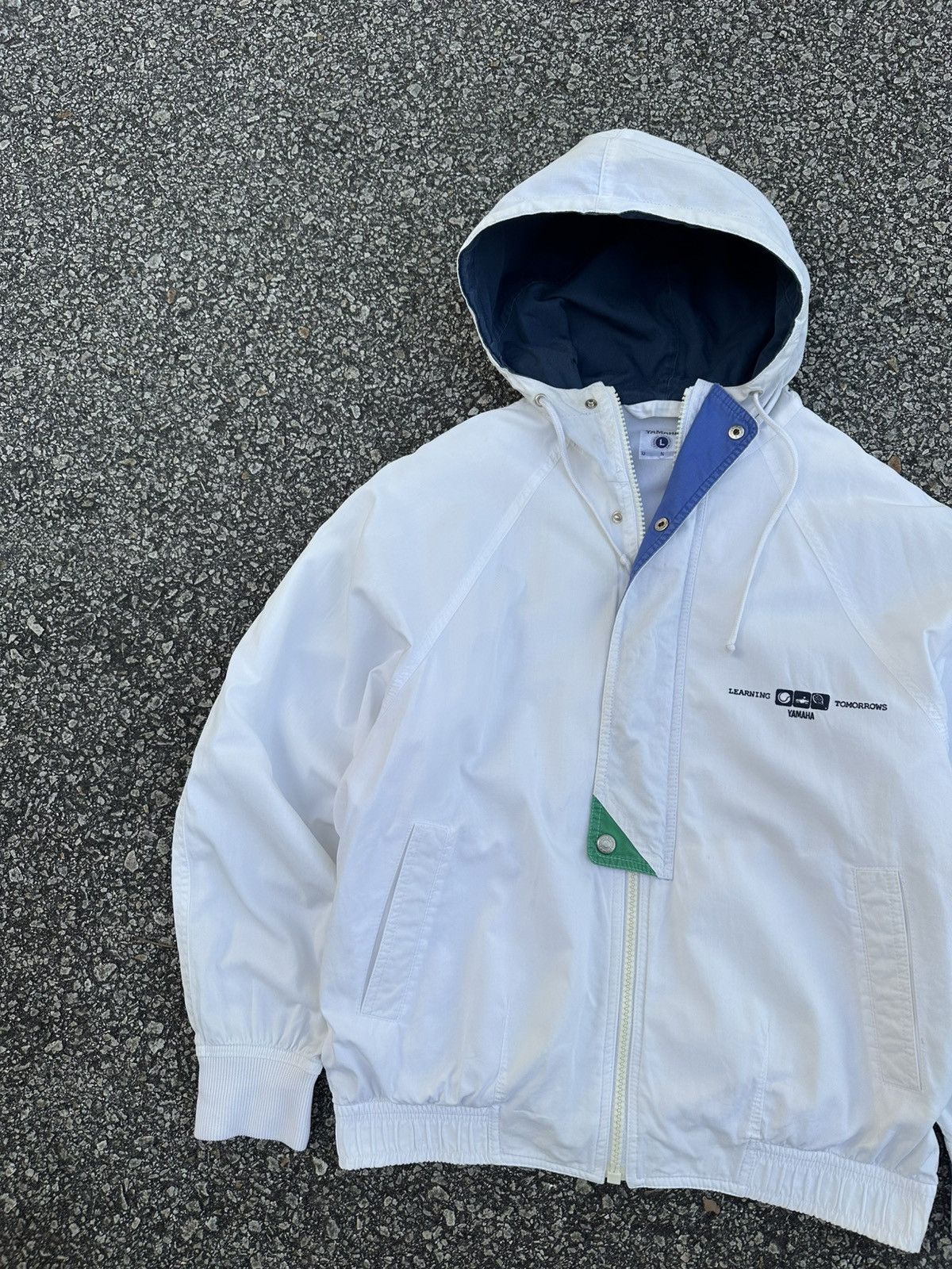 Vintage 🪖Vintage Yamaha Sport Style All White Bomber Jacket Size US M / EU 48-50 / 2 - 5 Thumbnail