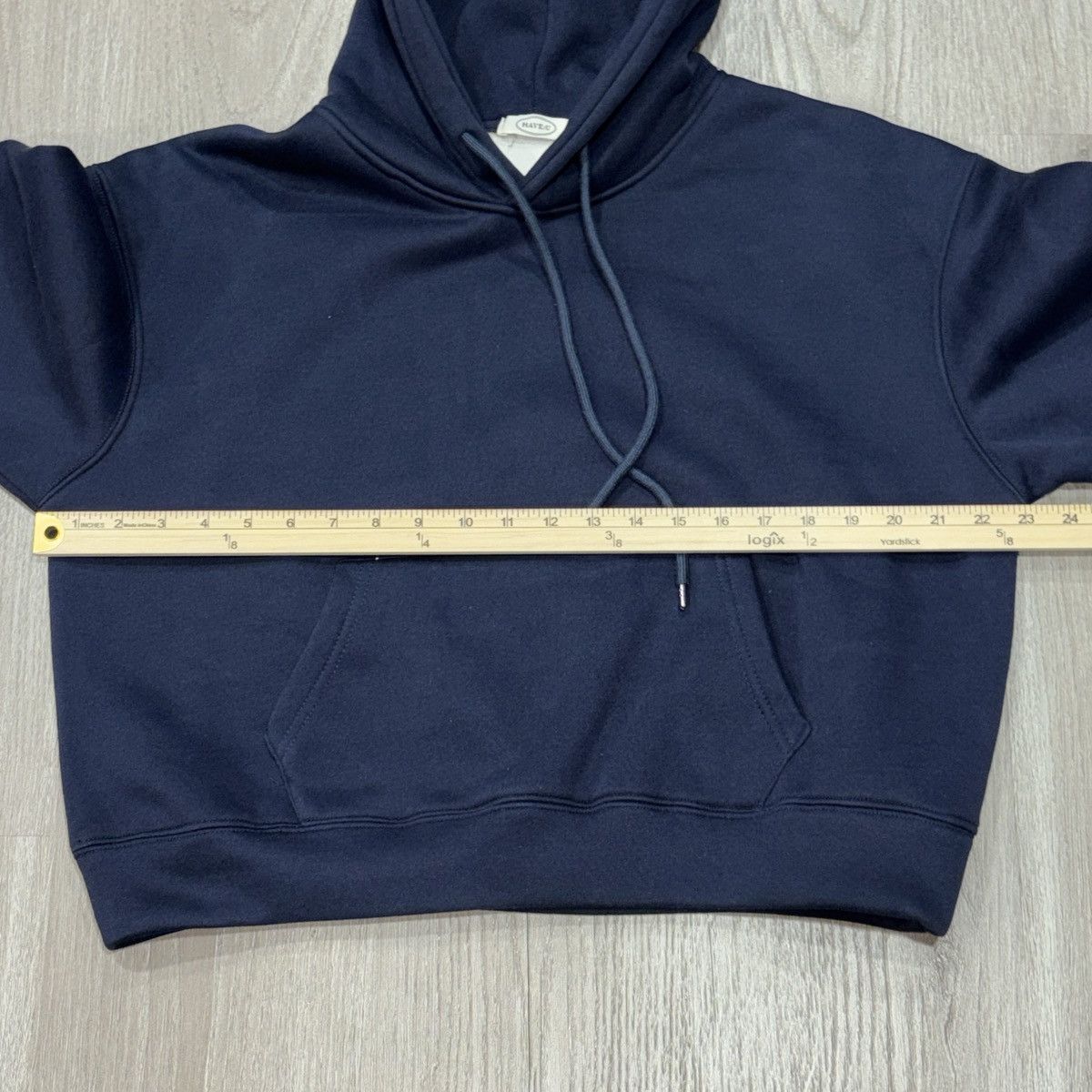 Other Womens L Cropped Hoodie Navy Blue Fleece Lined Cozy Size L / US 10 / IT 46 - 7 Thumbnail