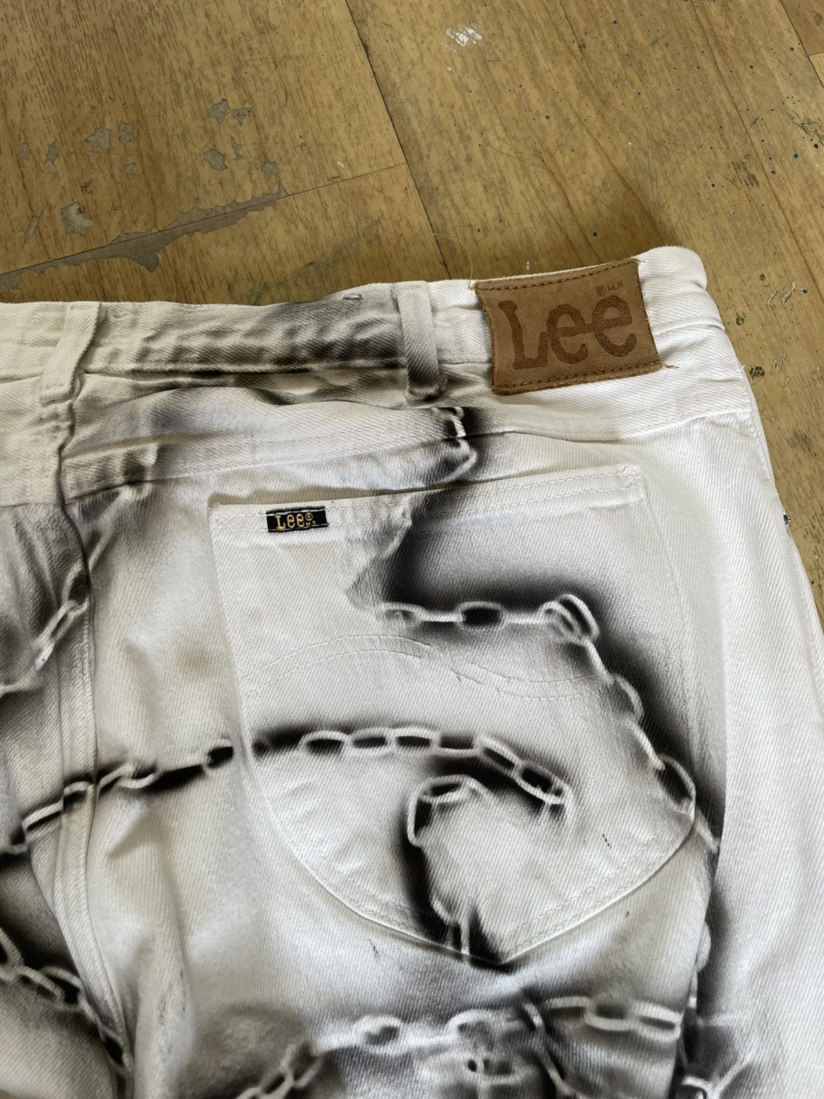 Lee × Vintage Lee riders 90s made in USA denim custom chains opium Size US 36 / EU 52 - 4 Thumbnail