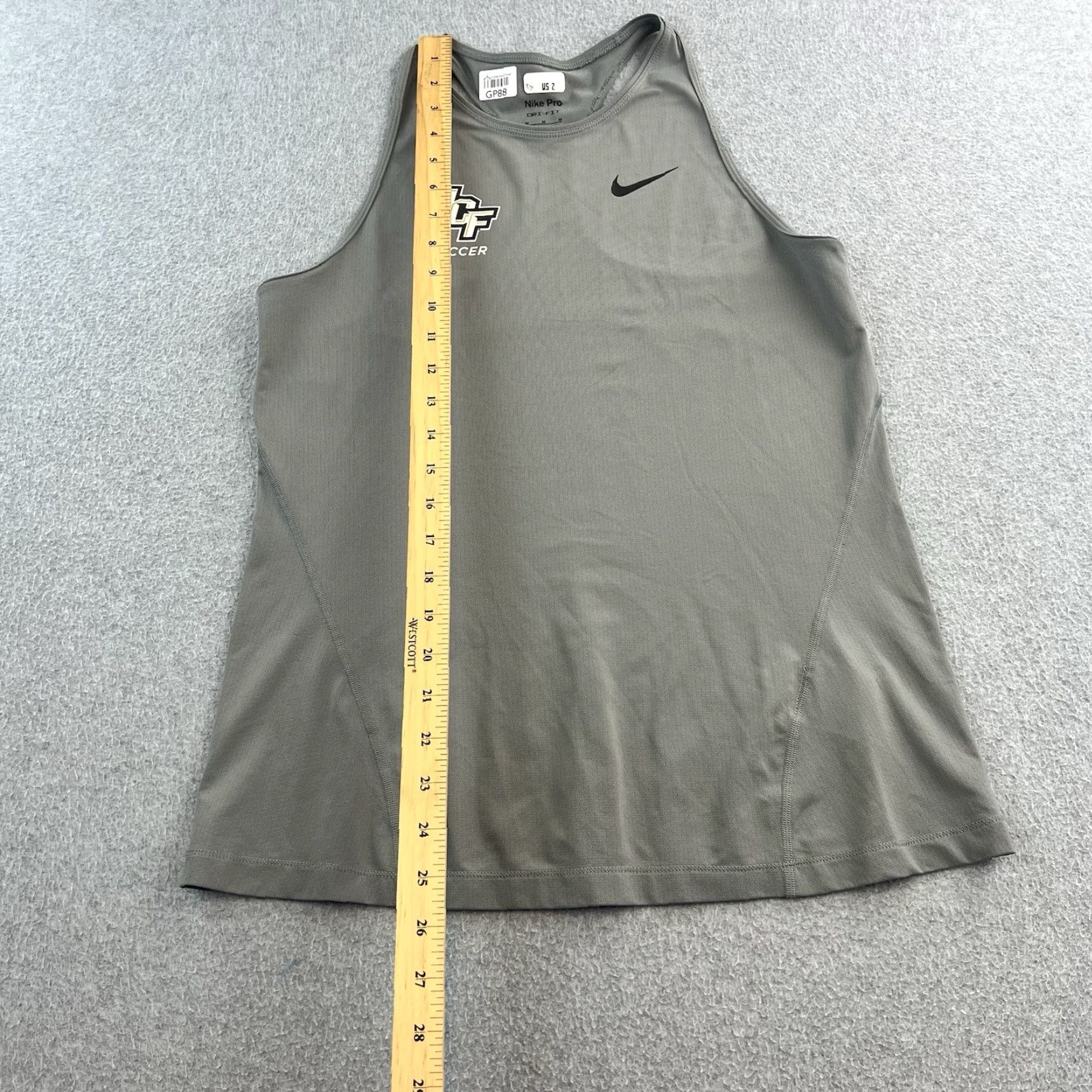 Nike UCF Nike Dri Fit Racerback Tank Top Women M Gray Athletic Soccer Sleeveless Shirt Size M / US 6-8 / IT 42-44 - 3 Thumbnail