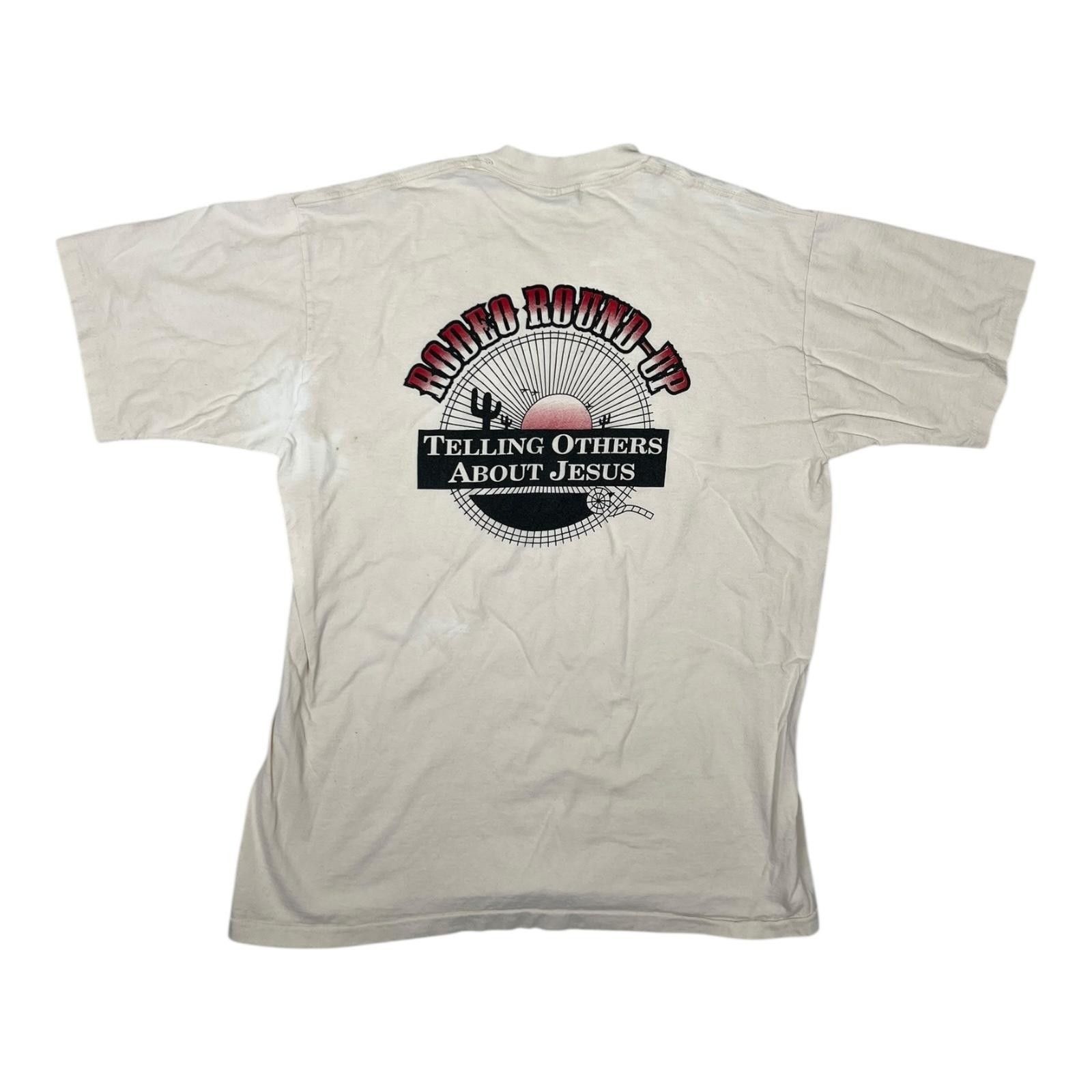 Vintage Vintage Christian Rodeo Round-Up TShirt Mens XL Western God Size US XL / EU 56 / 4 - 1 Thumbnail